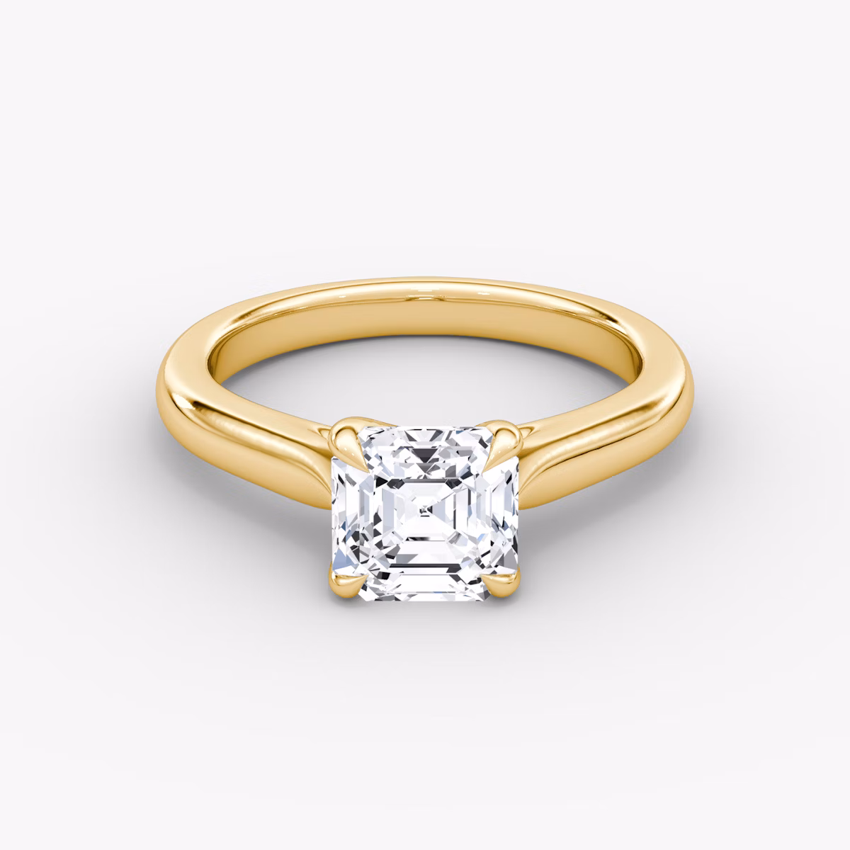 The Trellis Cathedral | Asscher | 18k | Yellow Gold | bandAccent: Plain | diamondOrientation: vertical | caratWeight: other