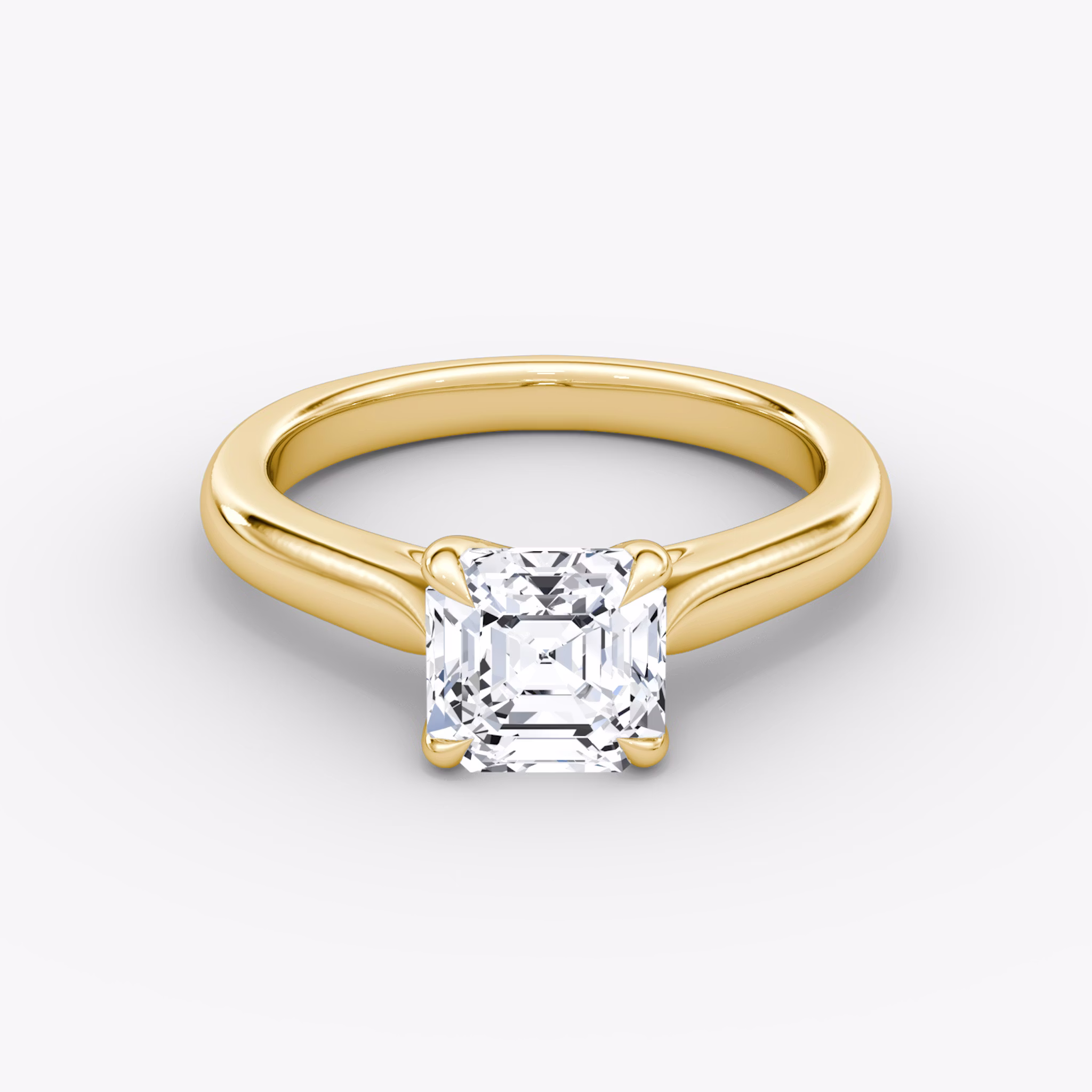The Trellis Cathedral | Asscher | 18k | Yellow Gold | bandAccent: Plain | diamondOrientation: vertical | caratWeight: other