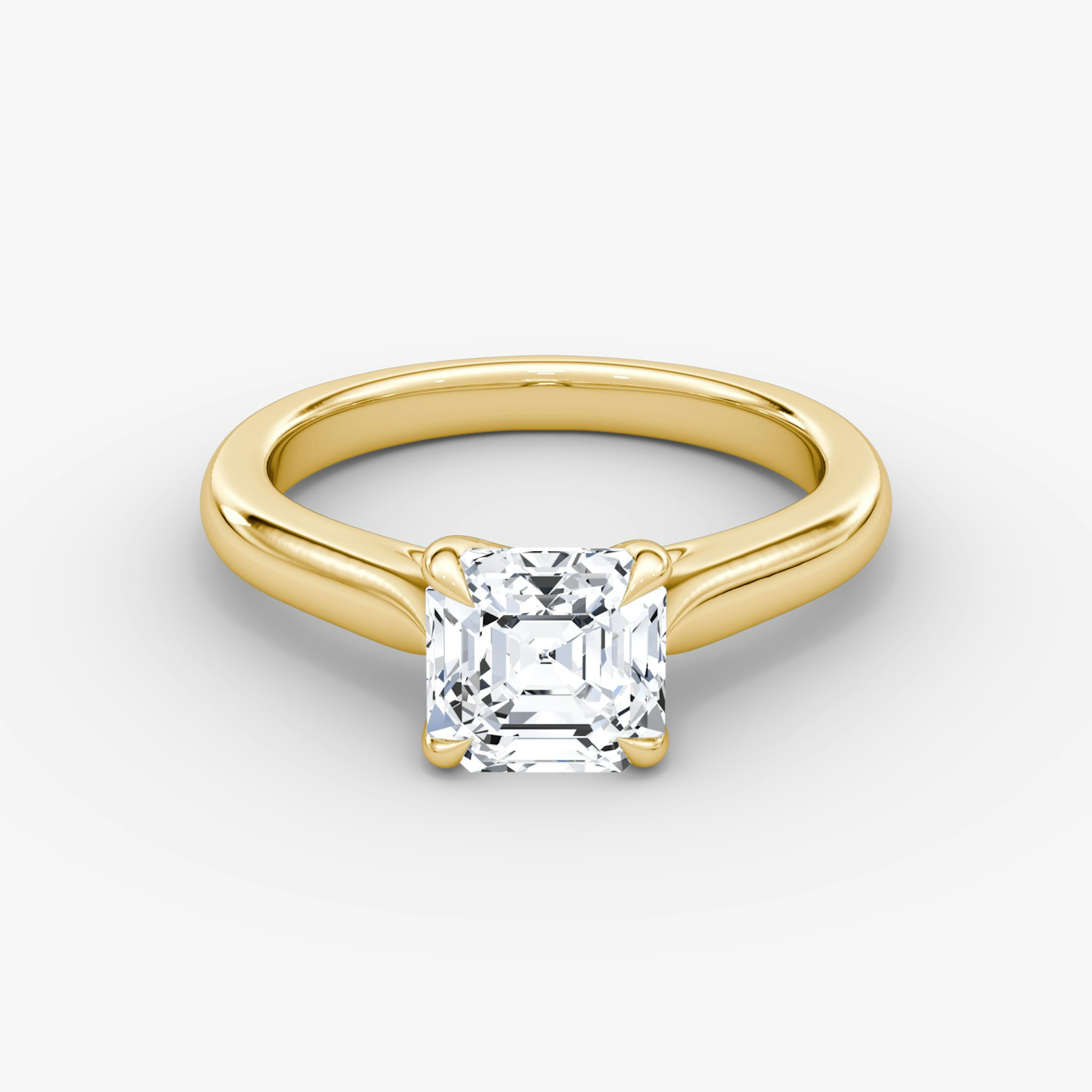 The Trellis Cathedral | Asscher | 18k | Yellow Gold | bandAccent: Plain | diamondOrientation: vertical | caratWeight: other
