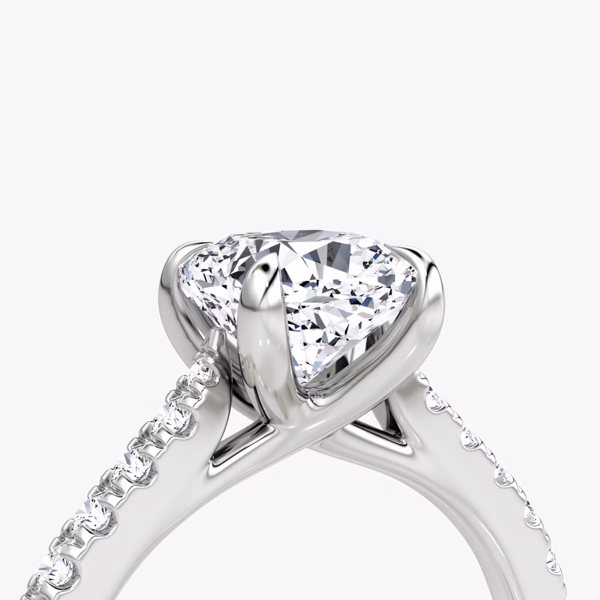 The Trellis Cathedral | Cushion | Platinum | bandAccent: Pavé | diamondOrientation: vertical | caratWeight: other