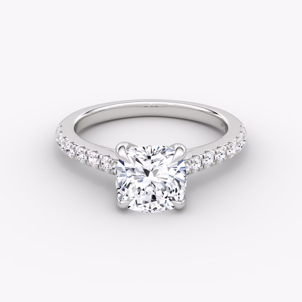 The Trellis Cathedral | Cushion | Platinum | bandAccent: Pavé | diamondOrientation: vertical | caratWeight: other