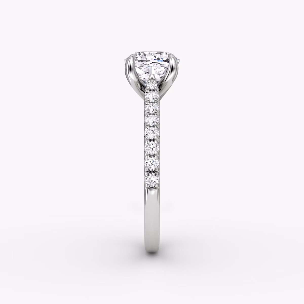 The Trellis Cathedral | Cushion | Platinum | bandAccent: Pavé | diamondOrientation: vertical | caratWeight: other