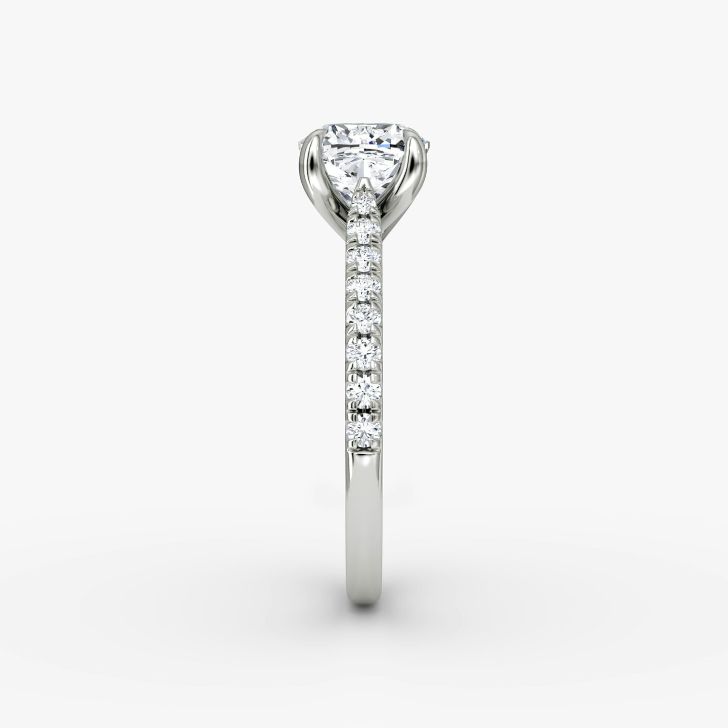The Trellis Cathedral | Cushion | 18k | White Gold | bandAccent: Pavé | diamondOrientation: vertical | caratWeight: other