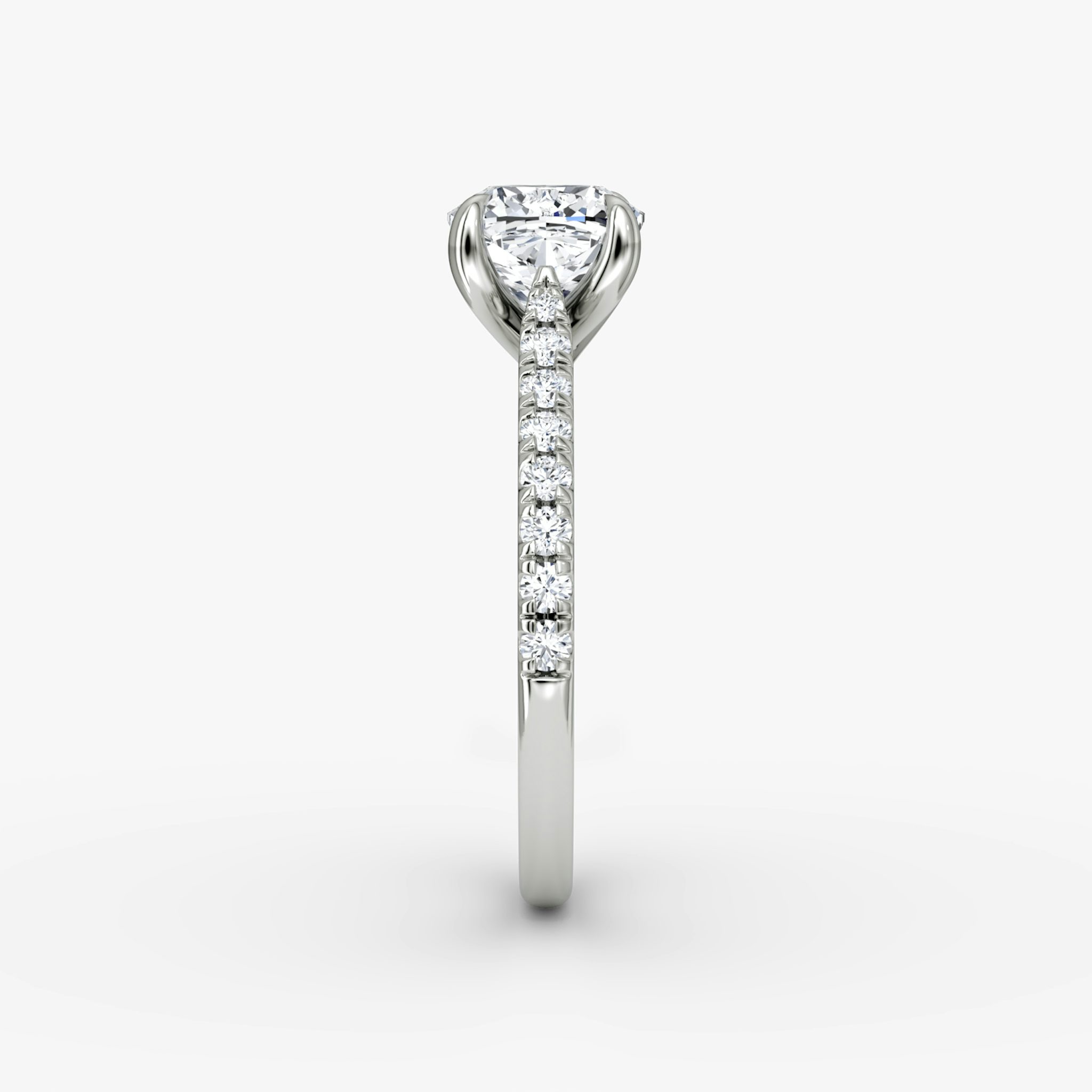 The Trellis Cathedral | Cushion | Platinum | bandAccent: Pavé | diamondOrientation: vertical | caratWeight: other