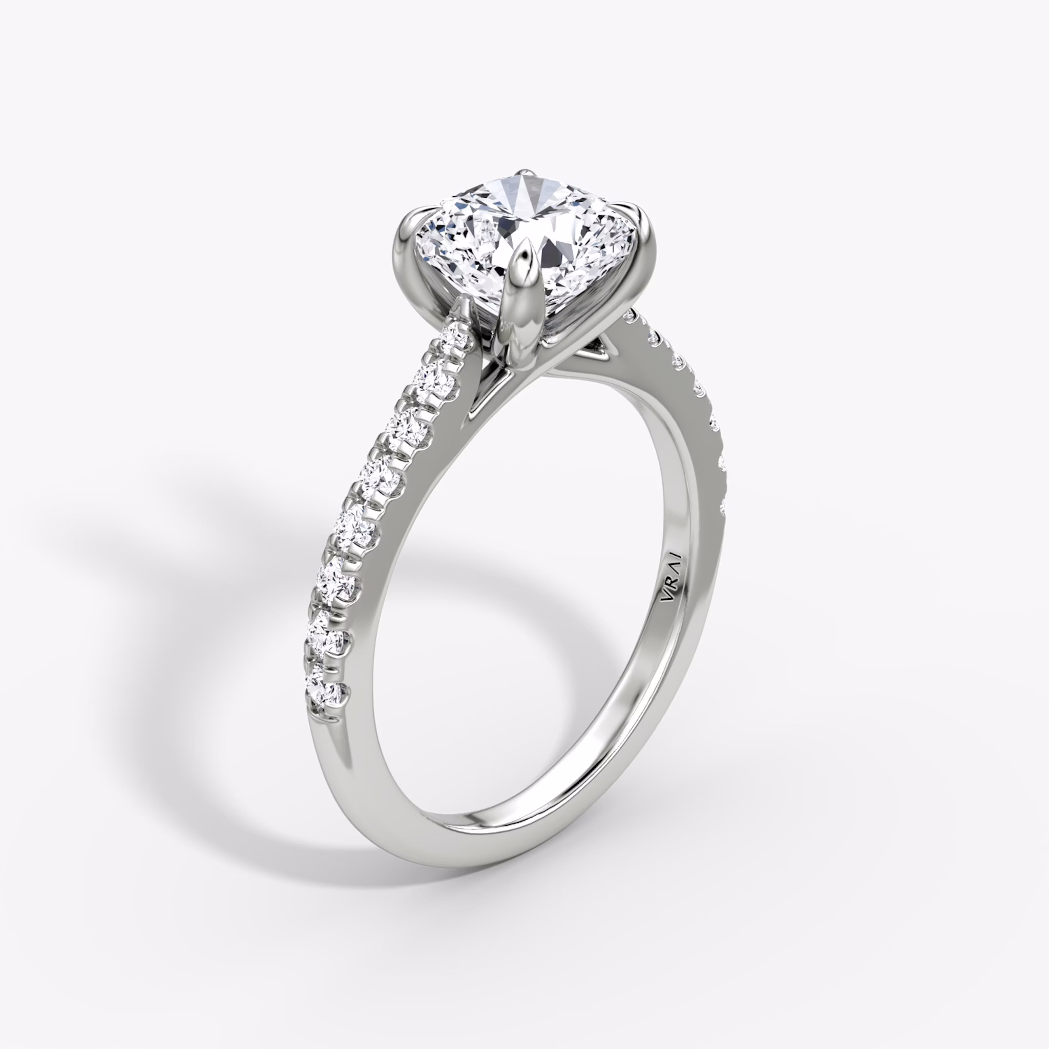 The Trellis Cathedral | Cushion | Platinum | bandAccent: Pavé | diamondOrientation: vertical | caratWeight: other