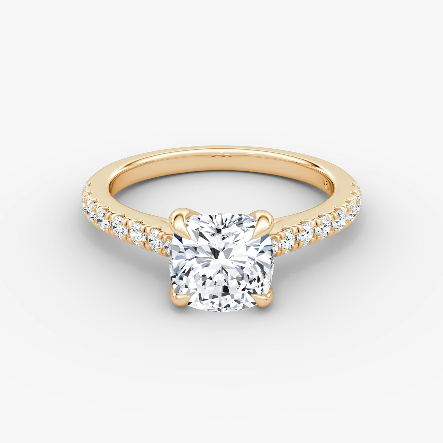 The Trellis Cathedral | Cushion | 14k | Rose Gold | bandAccent: Pavé | diamondOrientation: vertical | caratWeight: other