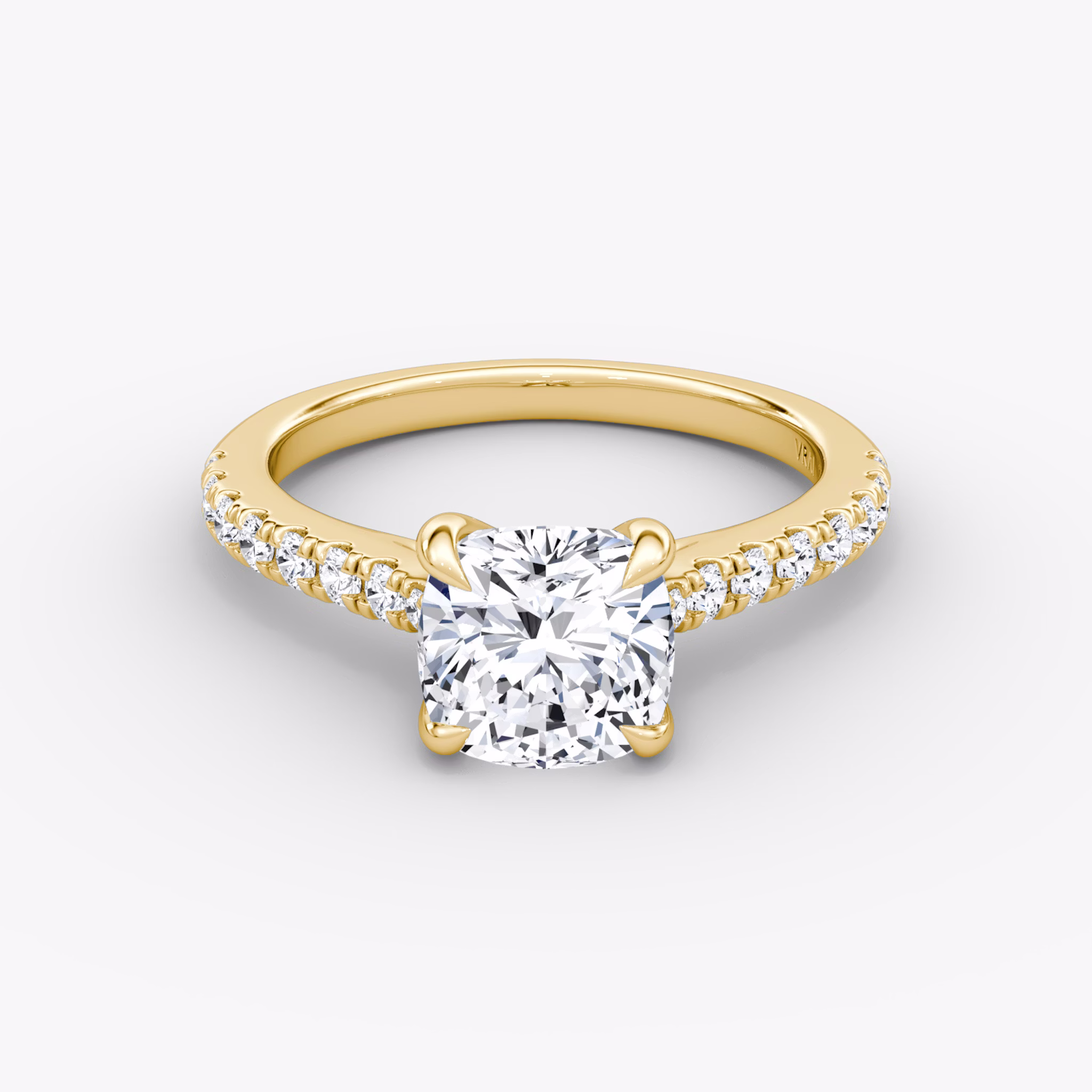 The Trellis Cathedral | Cushion | 18k | Yellow Gold | bandAccent: Pavé | diamondOrientation: vertical | caratWeight: other