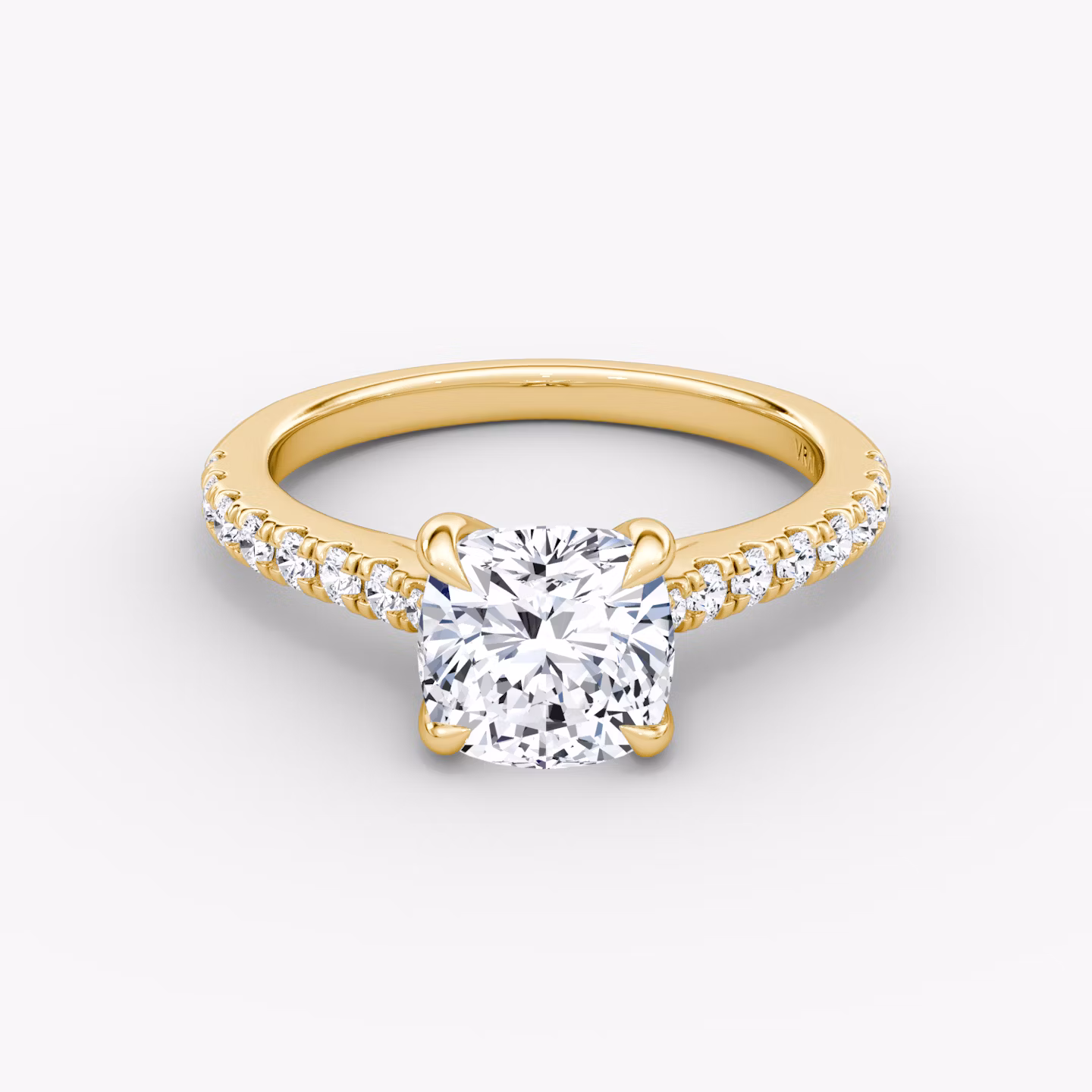 The Trellis Cathedral | Cushion | 18k | Yellow Gold | bandAccent: Pavé | diamondOrientation: vertical | caratWeight: other