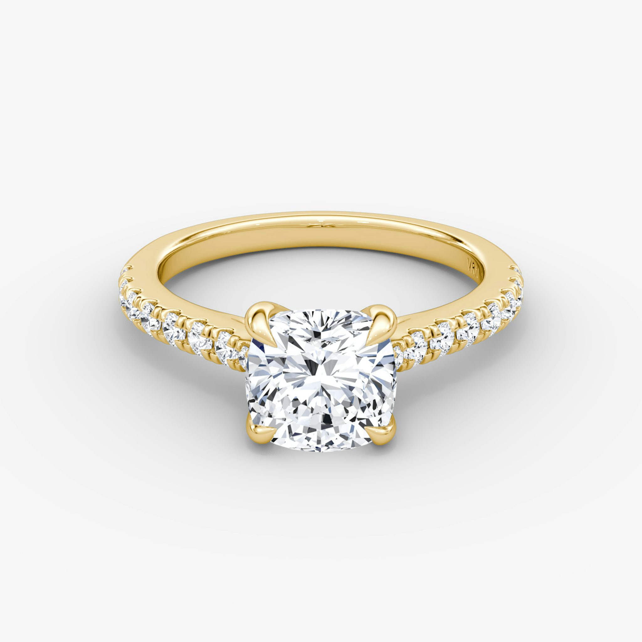 The Trellis Cathedral | Cushion | 18k | Yellow Gold | bandAccent: Pavé | diamondOrientation: vertical | caratWeight: other
