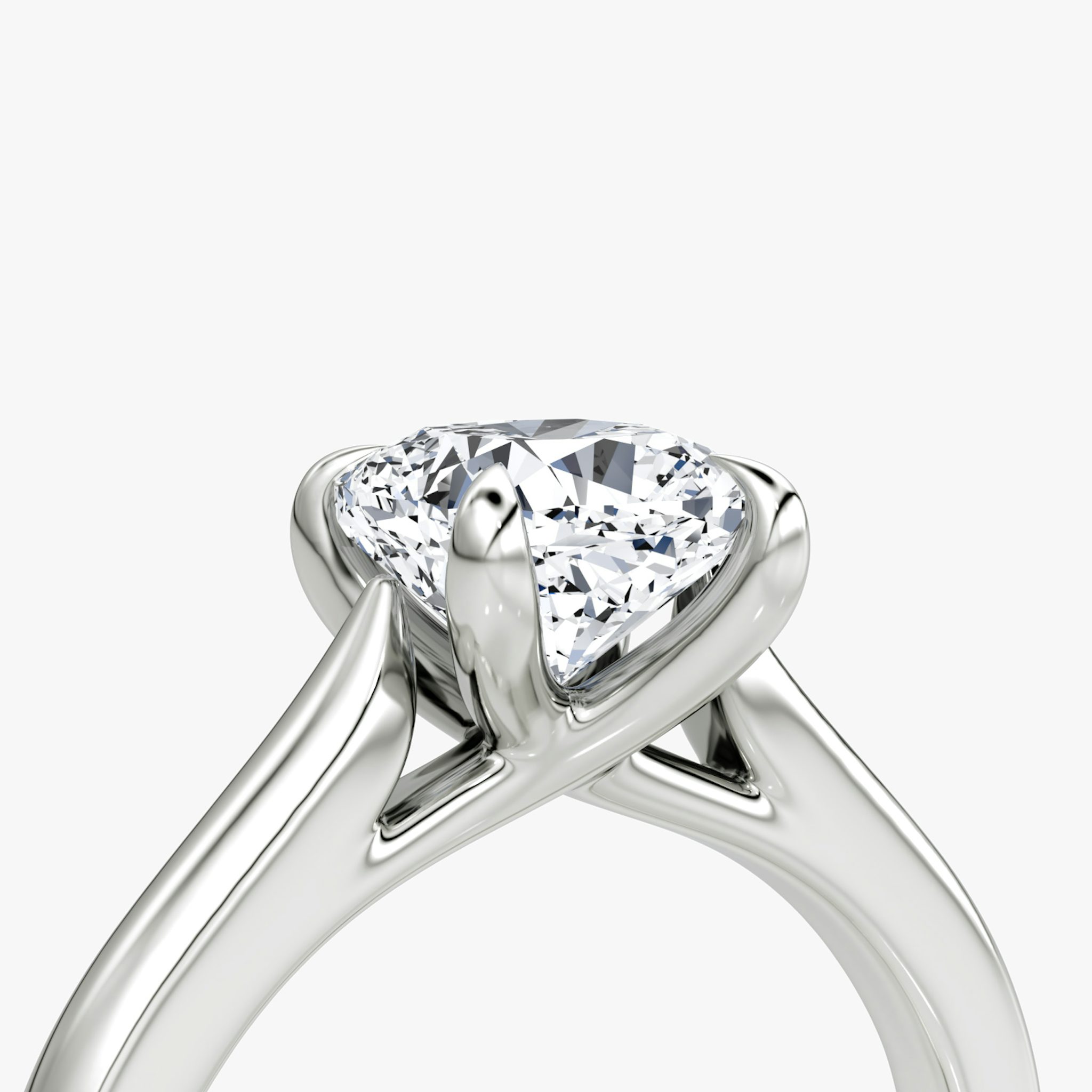 The Trellis Cathedral | Cushion | 18k | White Gold | bandAccent: Plain | diamondOrientation: vertical | caratWeight: other