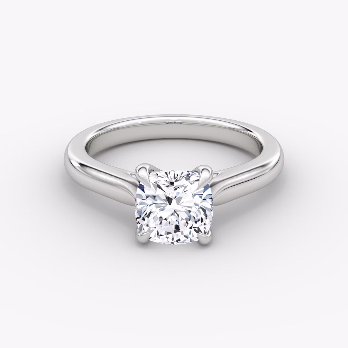 Anillo de compromiso Trellis Cathedral | Cojín | 18k | Oro blanco | bandAccent: Simple | diamondOrientation: vertical | caratWeight: other