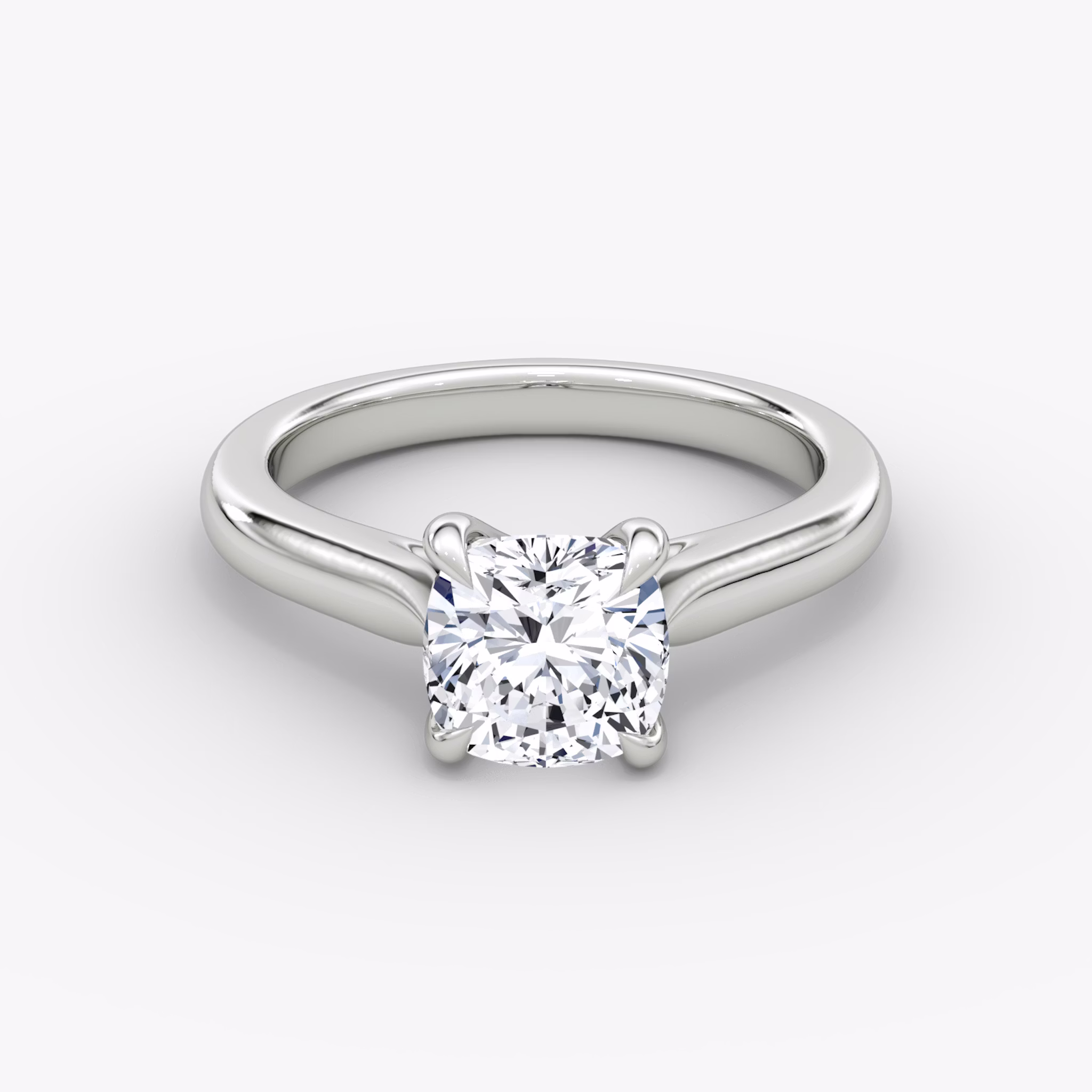 The Trellis Cathedral | Cushion | 18k | White Gold | bandAccent: Plain | diamondOrientation: vertical | caratWeight: other