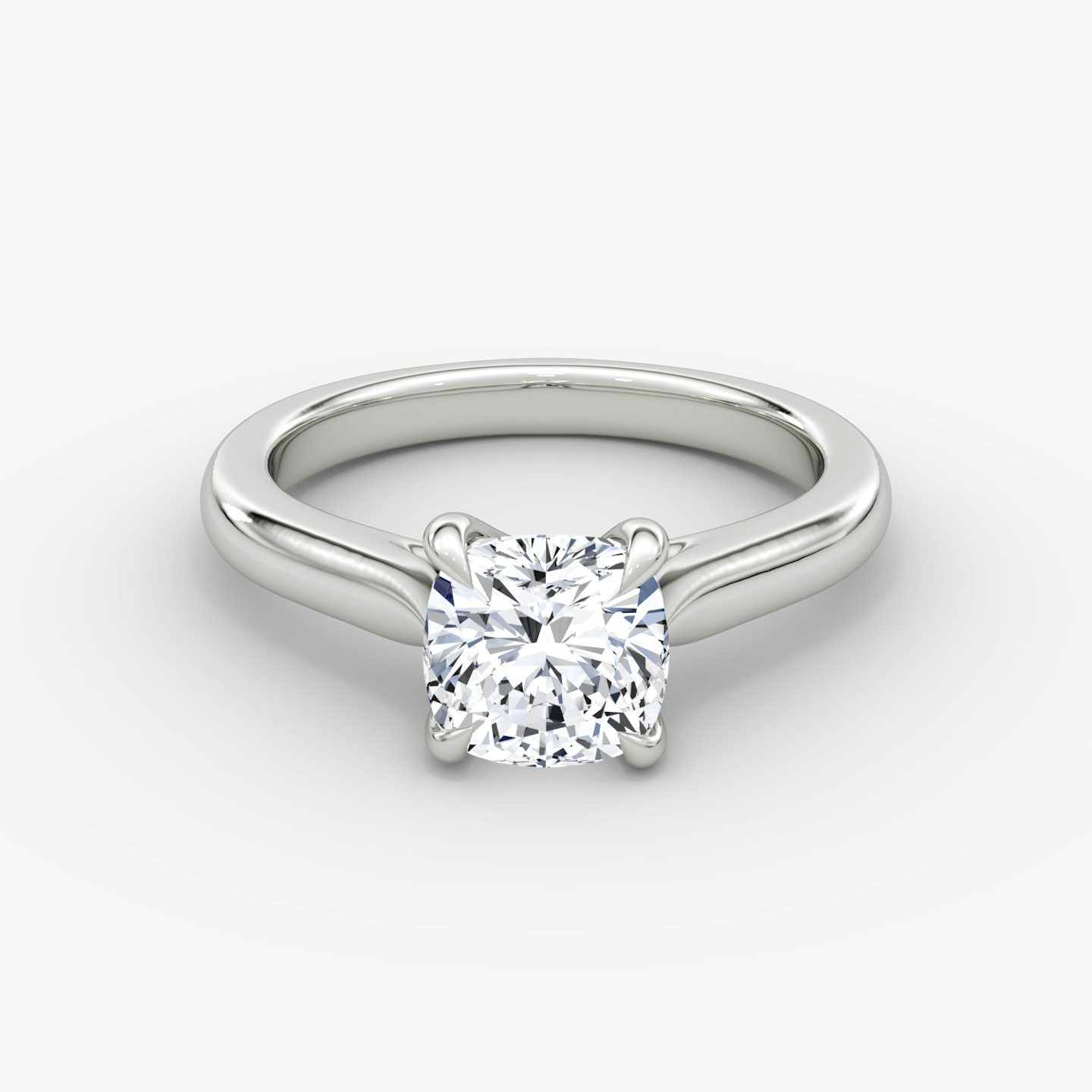 The Trellis Cathedral | Cushion | 18k | White Gold | bandAccent: Plain | diamondOrientation: vertical | caratWeight: other