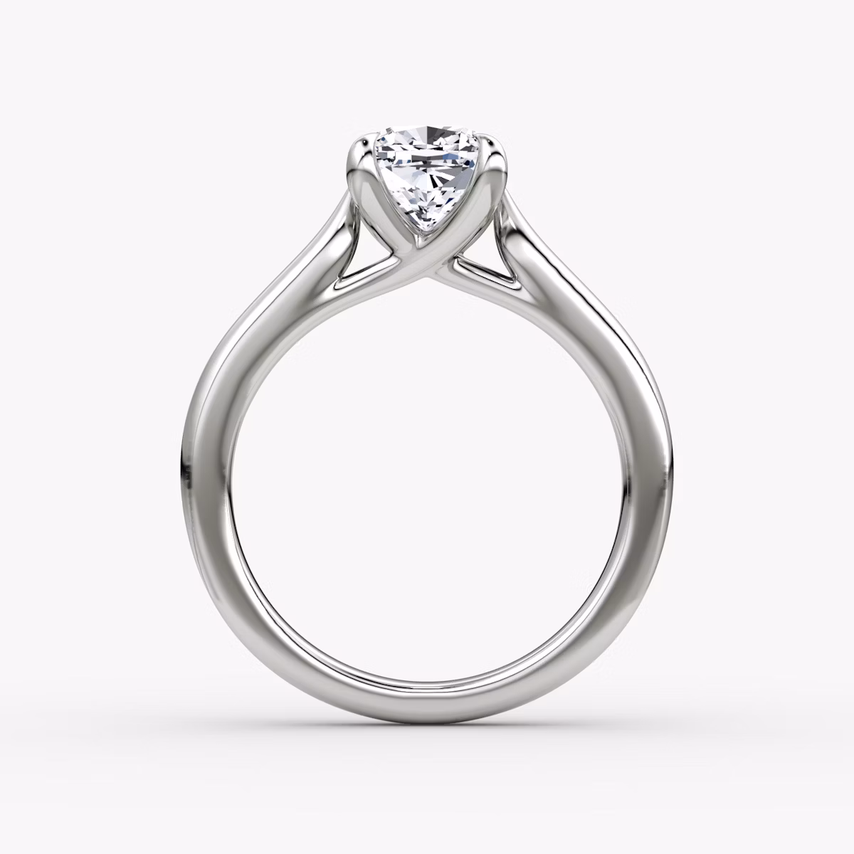 Anillo de compromiso Trellis Cathedral | Cojín | 18k | Oro blanco | bandAccent: Simple | diamondOrientation: vertical | caratWeight: other