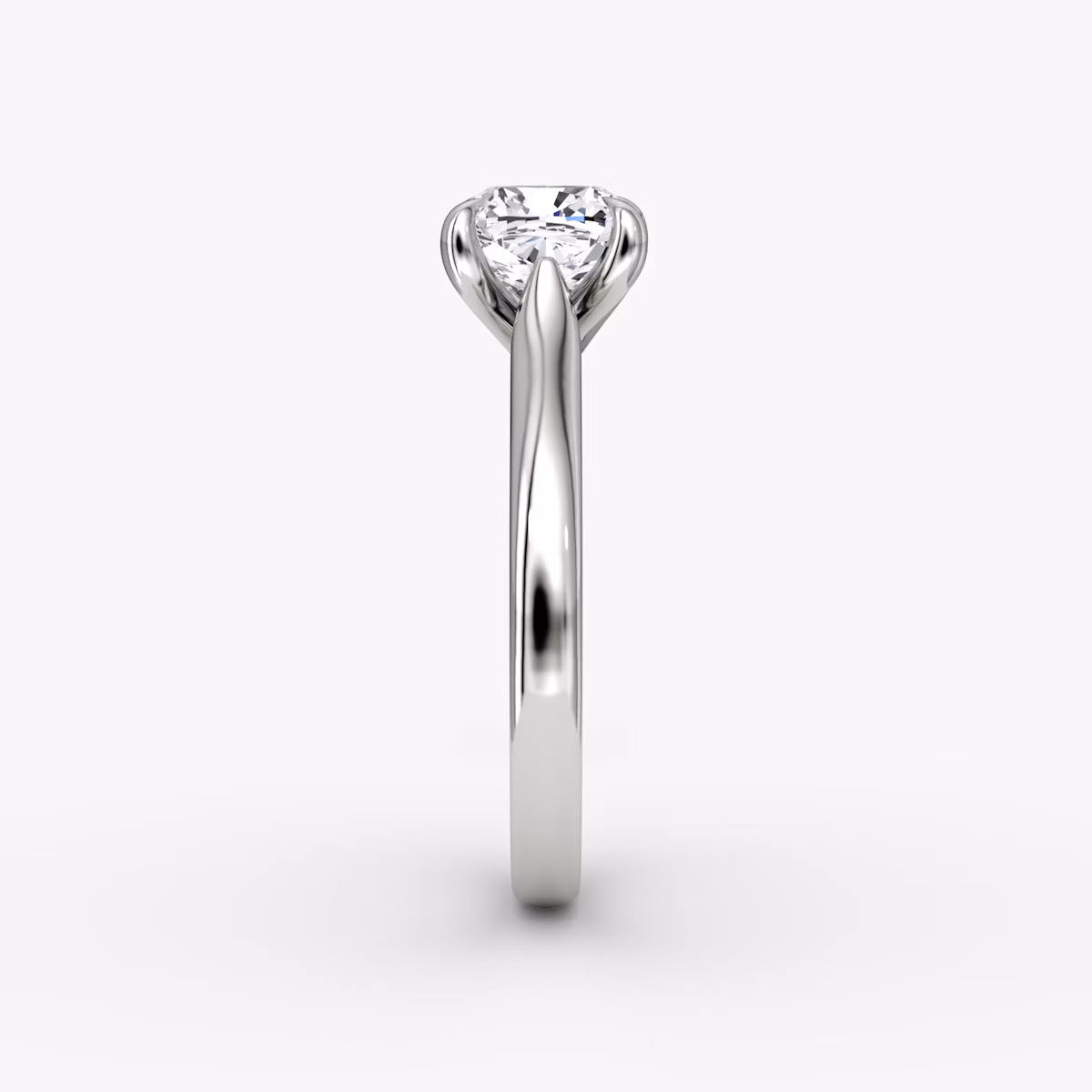 Anillo de compromiso Trellis Cathedral | Cojín | 18k | Oro blanco | bandAccent: Simple | diamondOrientation: vertical | caratWeight: other
