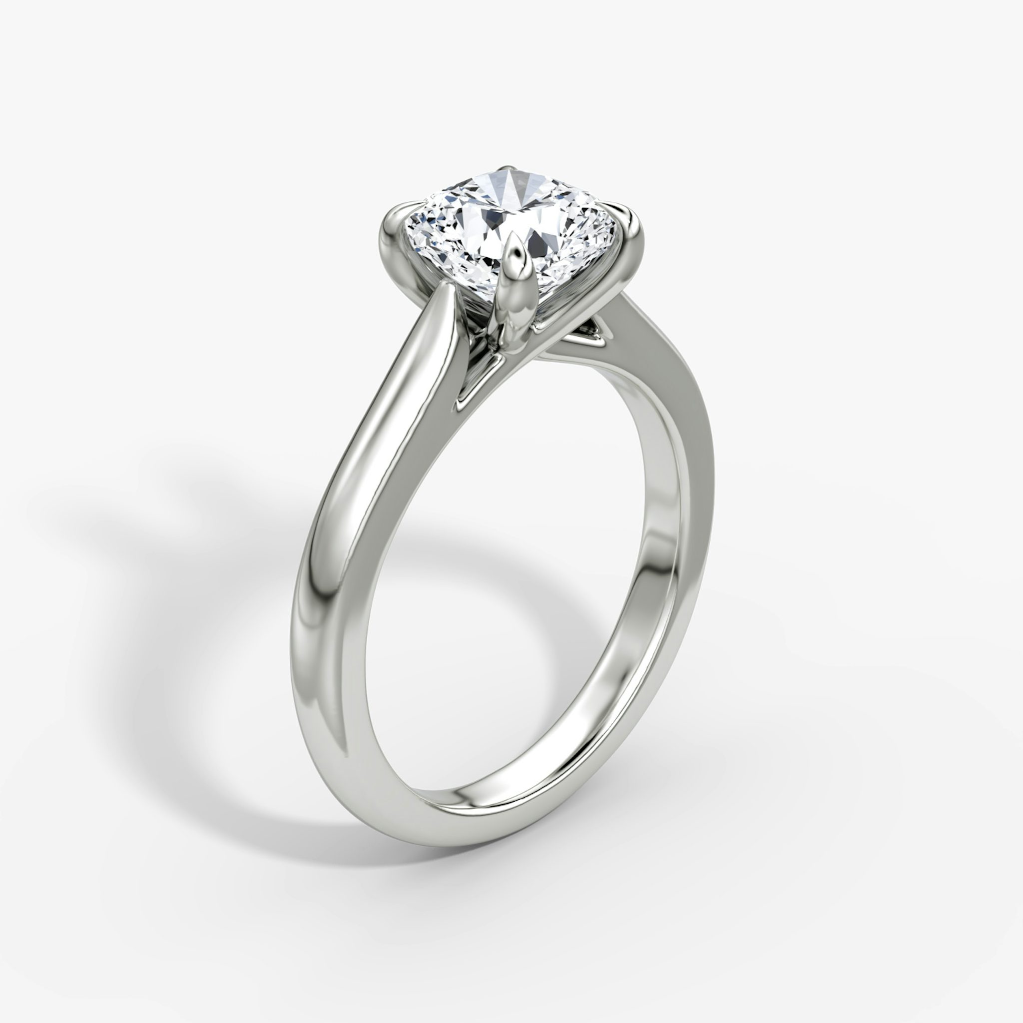 The Trellis Cathedral | Cushion | 18k | White Gold | bandAccent: Plain | diamondOrientation: vertical | caratWeight: other