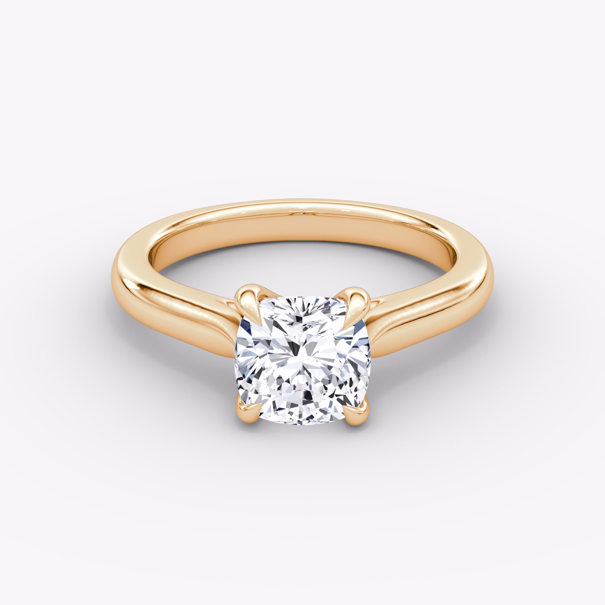 The Trellis Cathedral | Cushion | 14k | Rose Gold | bandAccent: Plain | diamondOrientation: vertical | caratWeight: other
