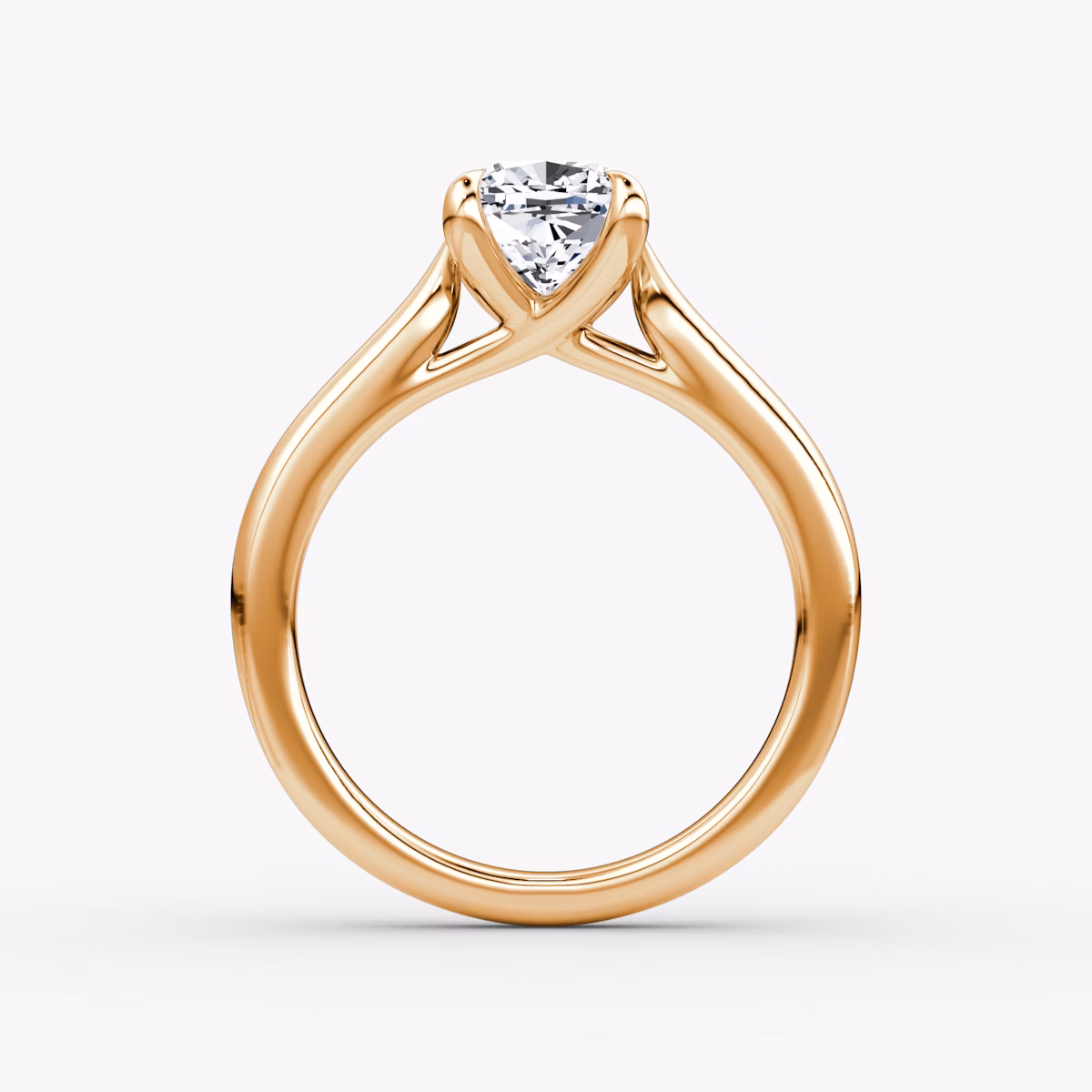 The Trellis Cathedral | Cushion | 14k | Rose Gold | bandAccent: Plain | diamondOrientation: vertical | caratWeight: other