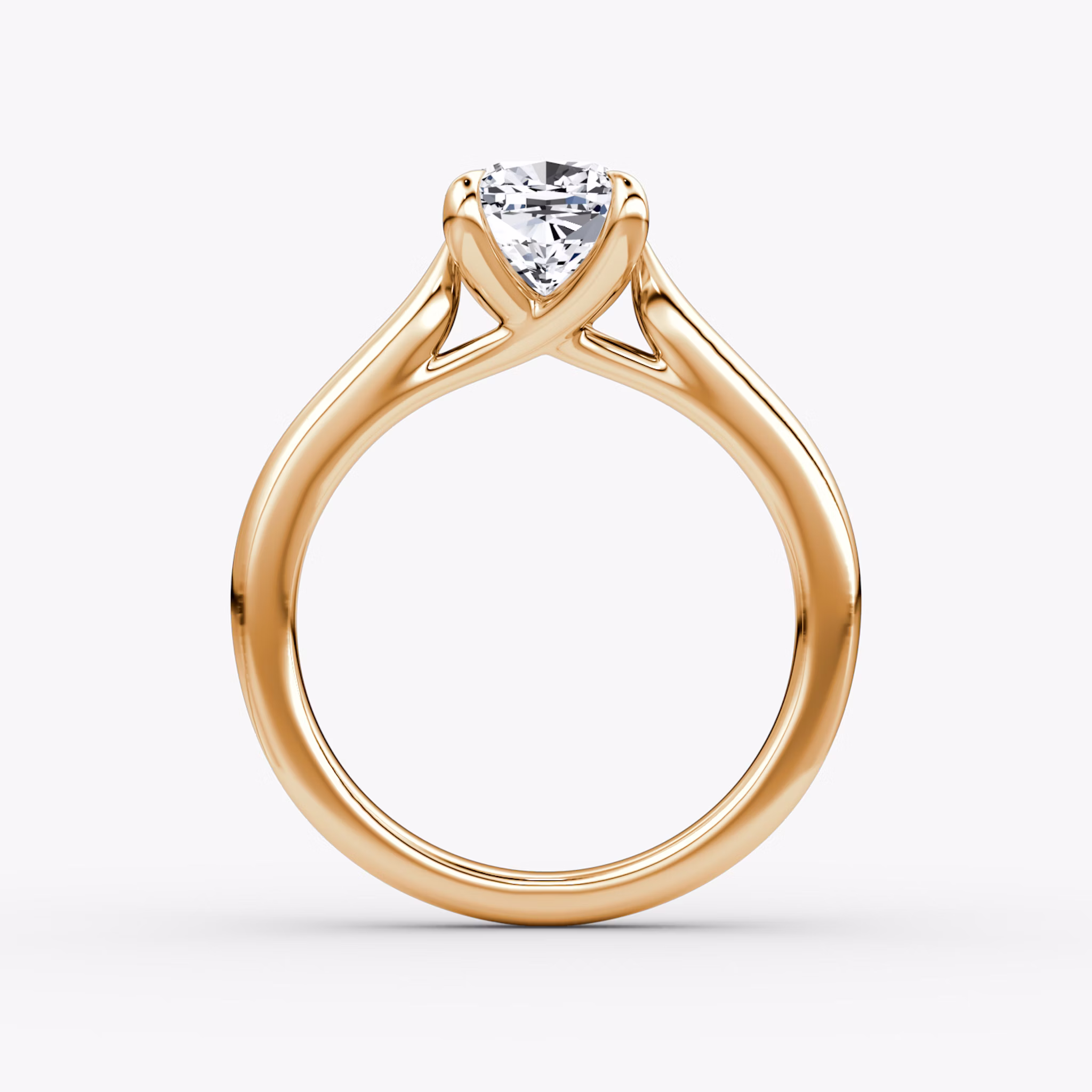 The Trellis Cathedral | Cushion | 14k | Rose Gold | bandAccent: Plain | diamondOrientation: vertical | caratWeight: other