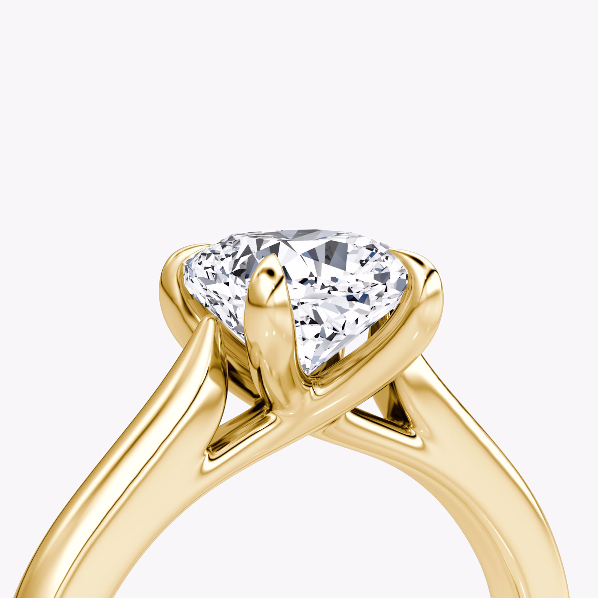 The Trellis Cathedral | Cushion | 18k | Yellow Gold | bandAccent: Plain | diamondOrientation: vertical | caratWeight: other