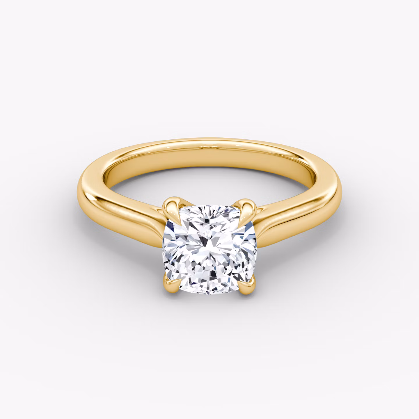 Anillo de compromiso Trellis Cathedral | Cojín | 18k | Oro amarillo | bandAccent: Simple | diamondOrientation: vertical | caratWeight: other