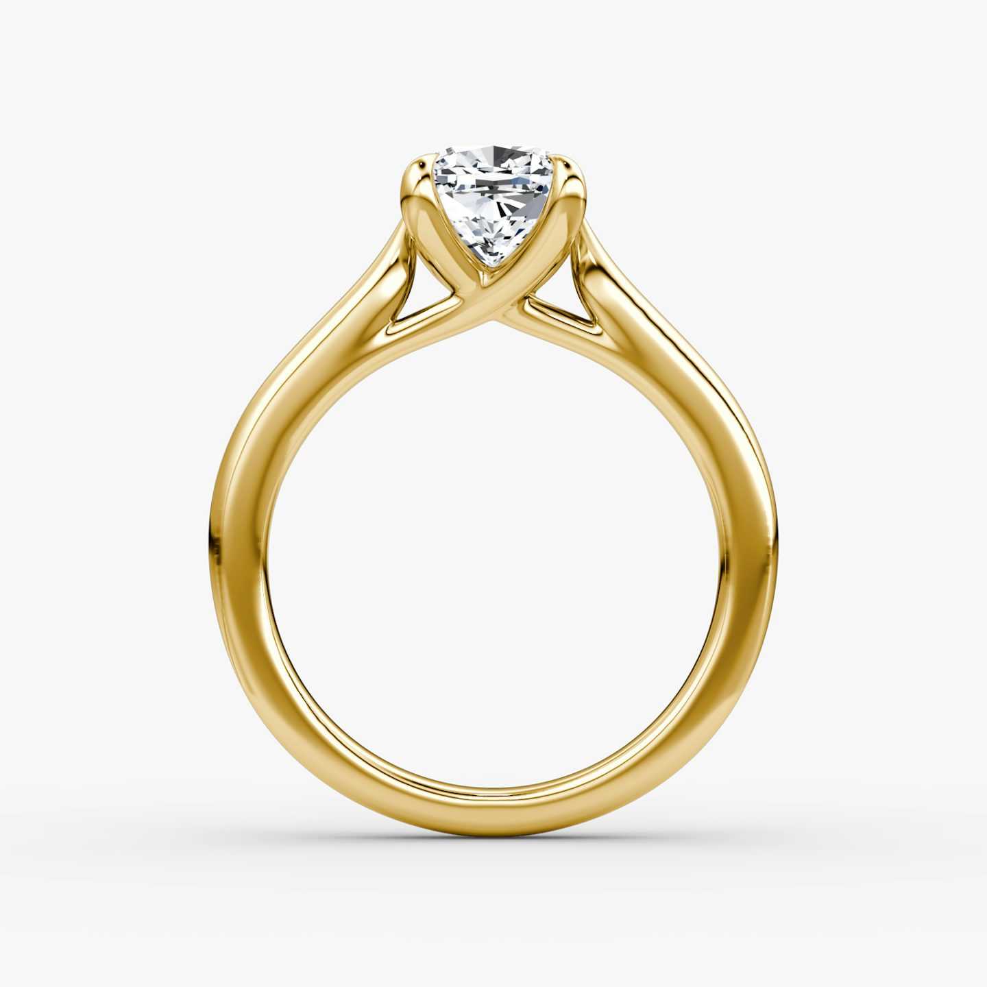 Anillo de compromiso Trellis Cathedral | Cojín | 18k | Oro amarillo | bandAccent: Simple | diamondOrientation: vertical | caratWeight: other