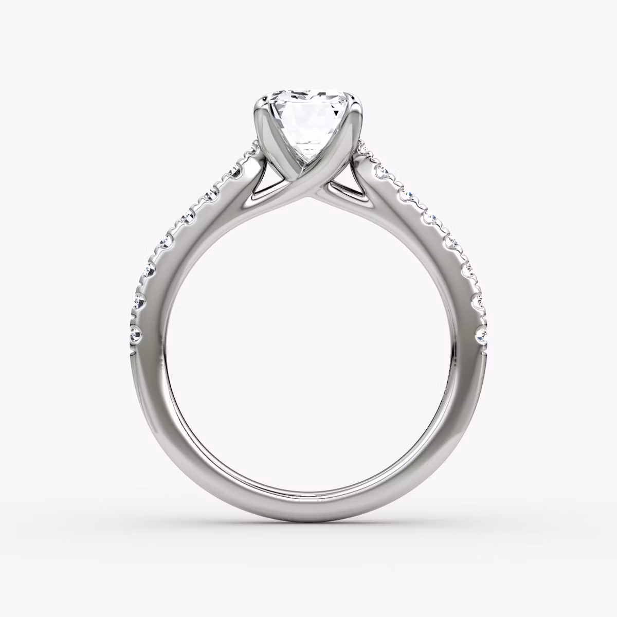 Trellis Cathedral | Emerald | 18k | Weißgold | bandAccent: Mit Pavé-Besatz | diamondOrientation: vertical | caratWeight: other