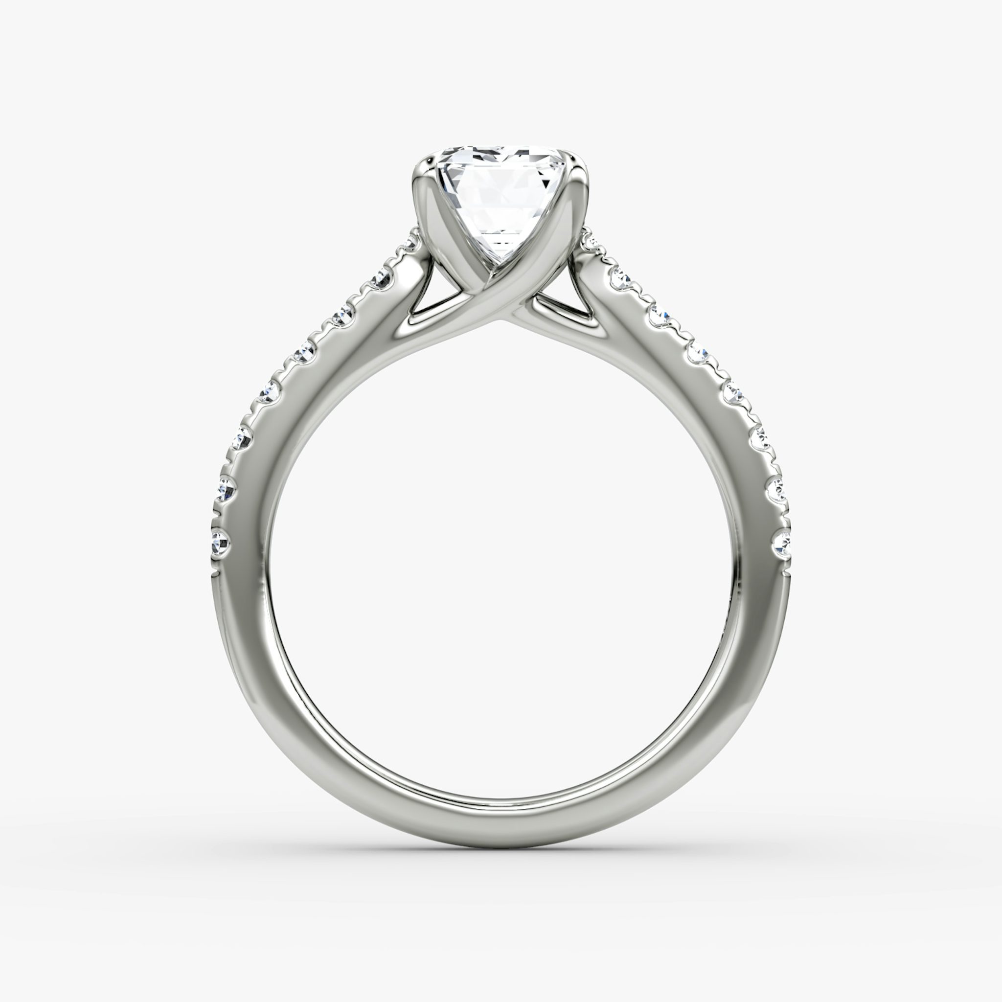 The Trellis Cathedral | Emerald | 18k | White Gold | bandAccent: Pavé | diamondOrientation: vertical | caratWeight: other
