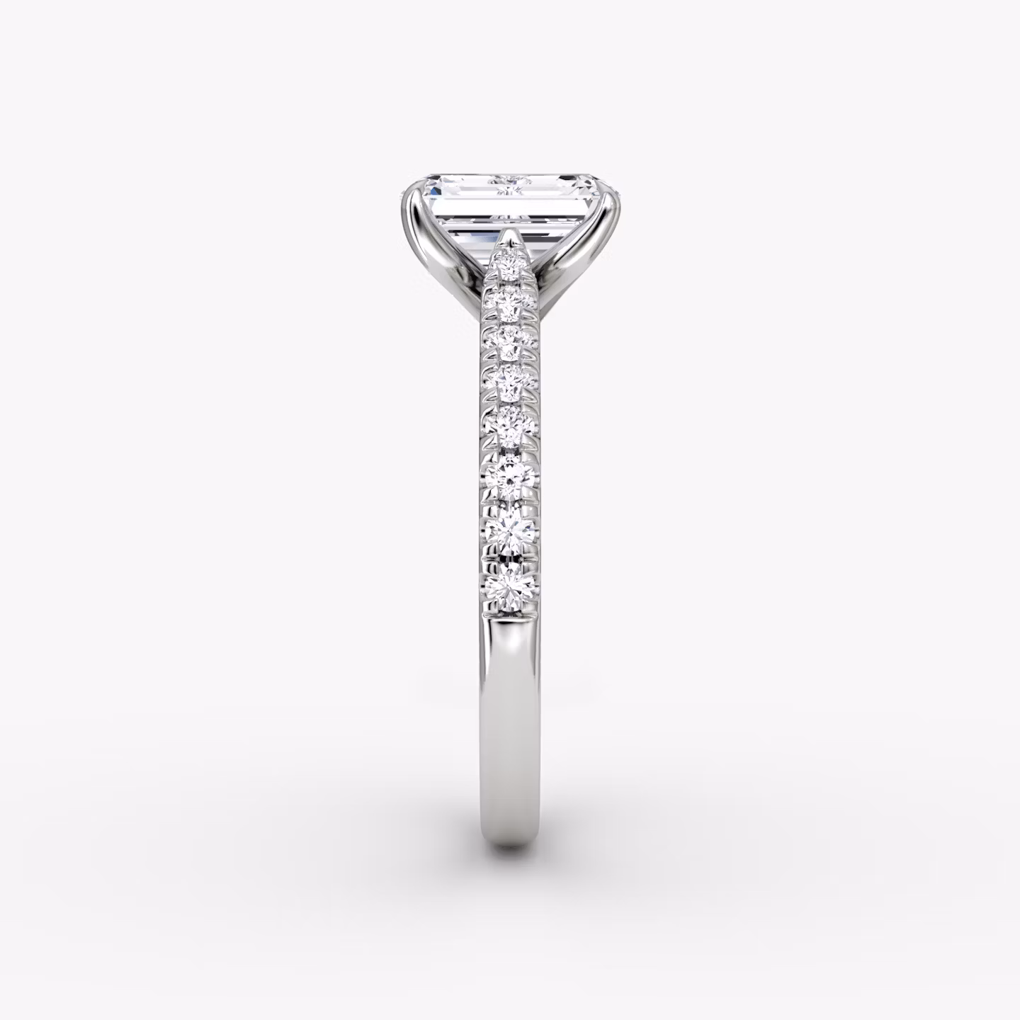 The Trellis Cathedral | Emerald | Platinum | bandAccent: Pavé | diamondOrientation: vertical | caratWeight: other