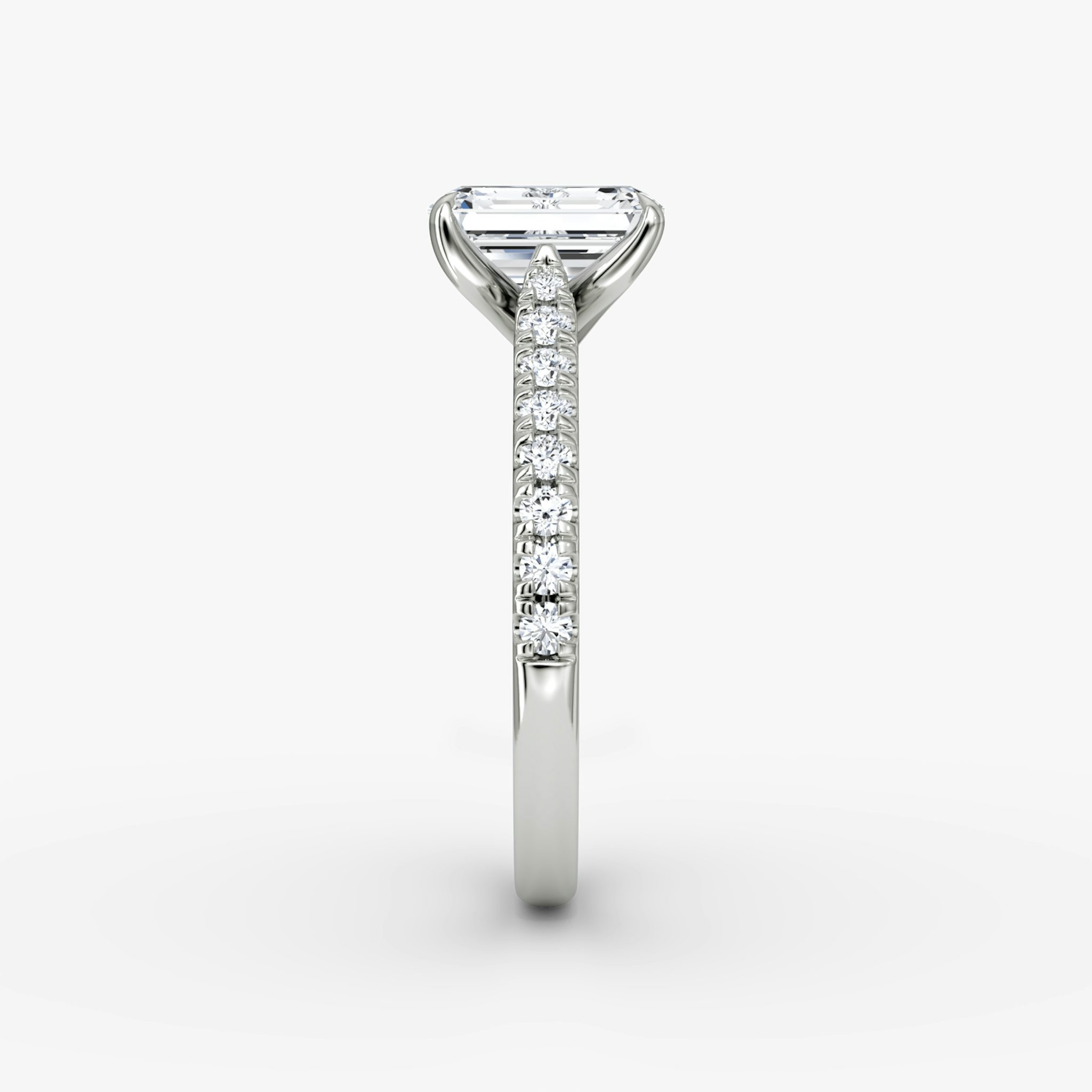 The Trellis Cathedral | Emerald | 18k | White Gold | bandAccent: Pavé | diamondOrientation: vertical | caratWeight: other