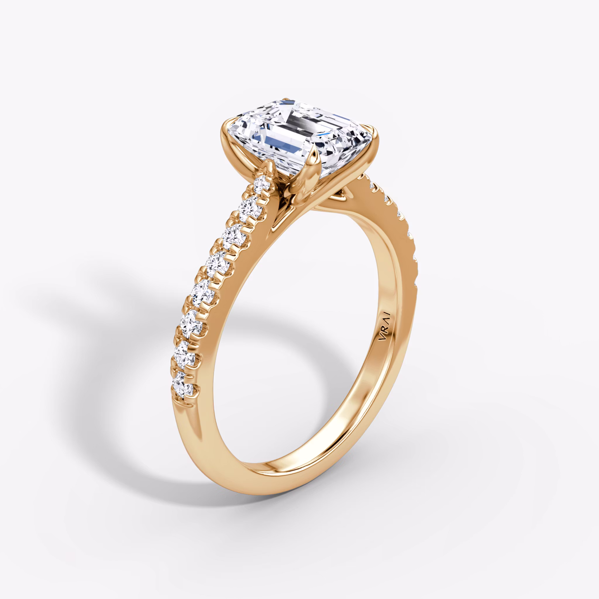 Trellis Cathedral Emerald | Rose Gold