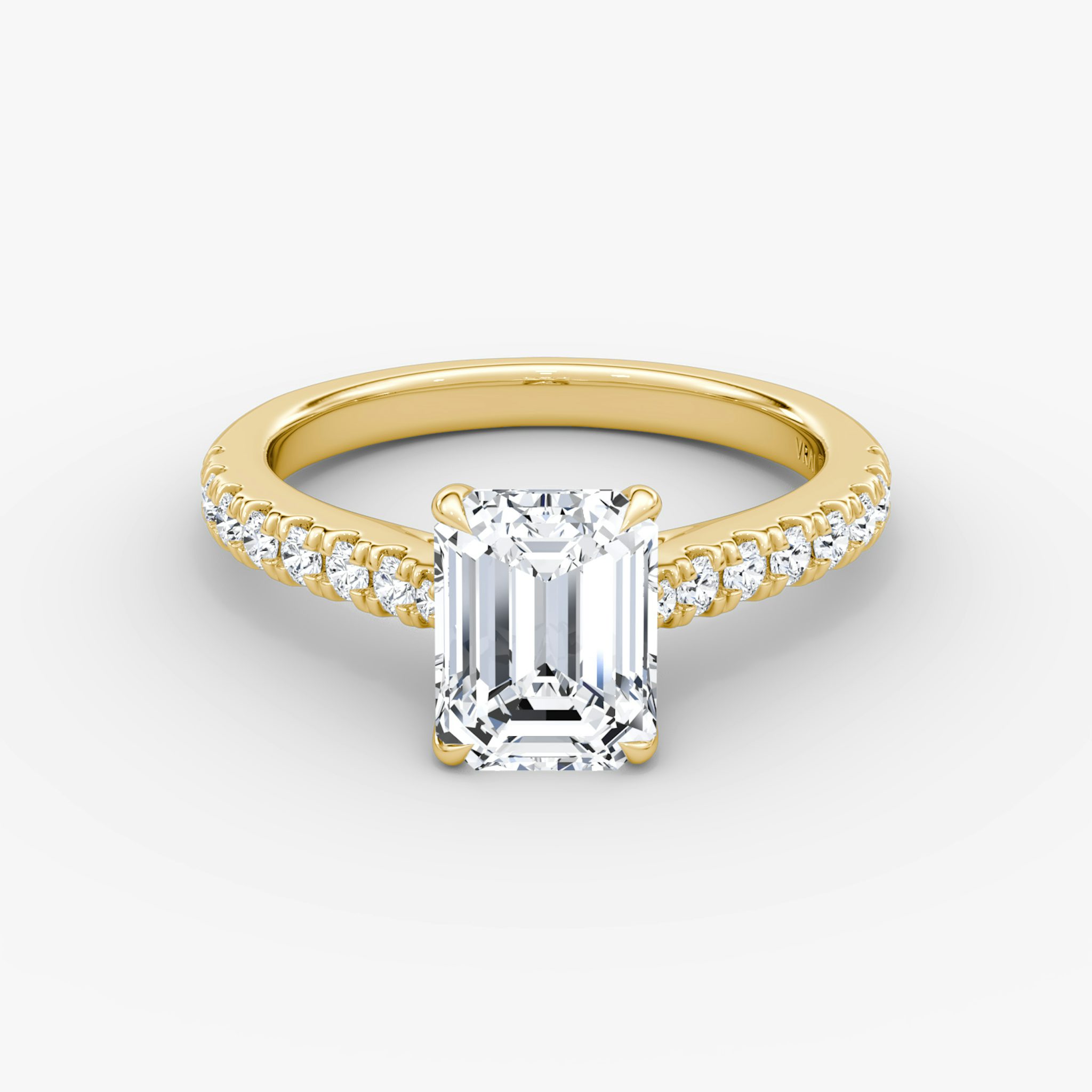 The Trellis Cathedral | Emerald | 18k | Yellow Gold | bandAccent: Pavé | diamondOrientation: vertical | caratWeight: other
