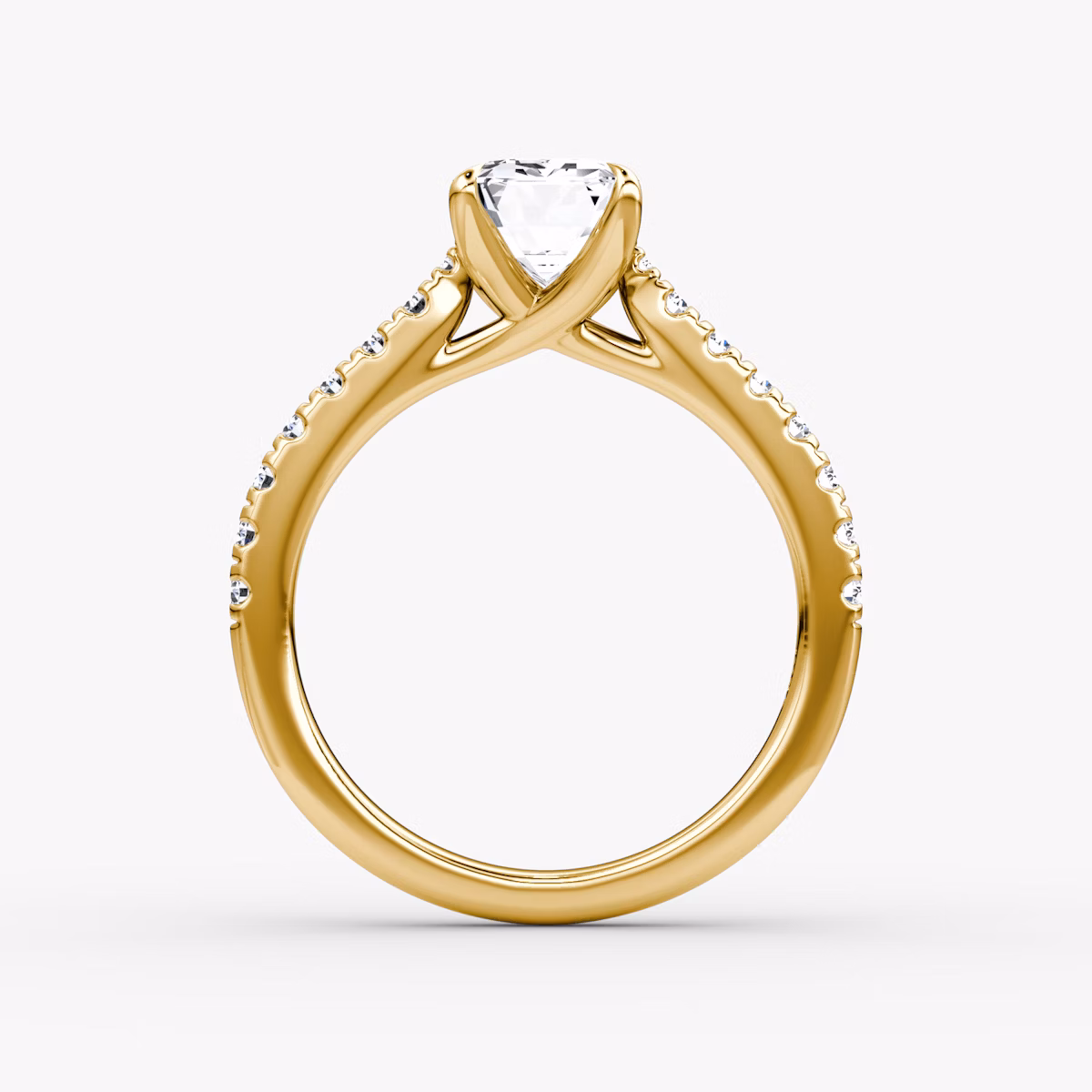 Trellis Cathedral | Emerald | 18k | Gelbgold | bandAccent: Mit Pavé-Besatz | diamondOrientation: vertical | caratWeight: other