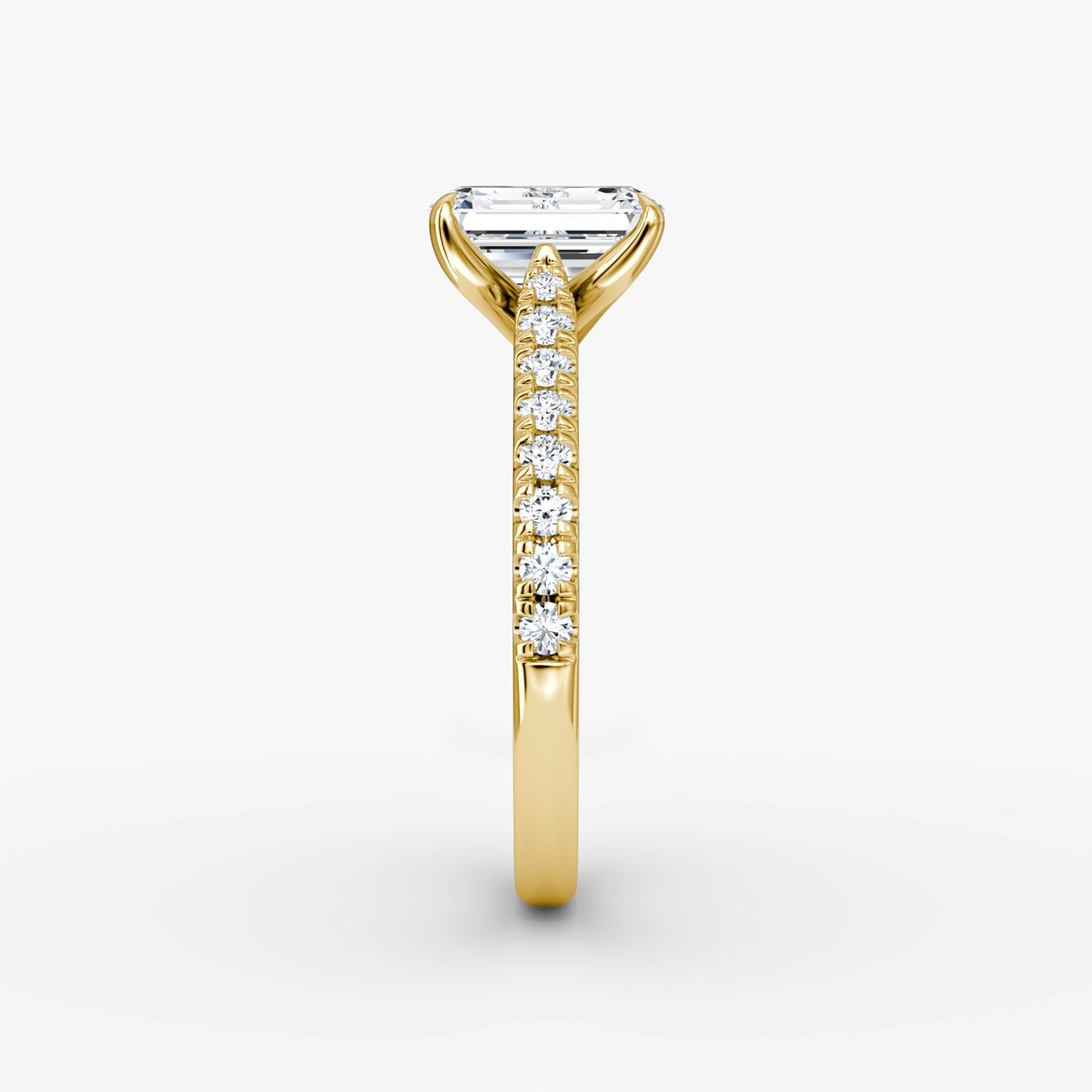 The Trellis Cathedral | Emerald | 18k | Yellow Gold | bandAccent: Pavé | diamondOrientation: vertical | caratWeight: other