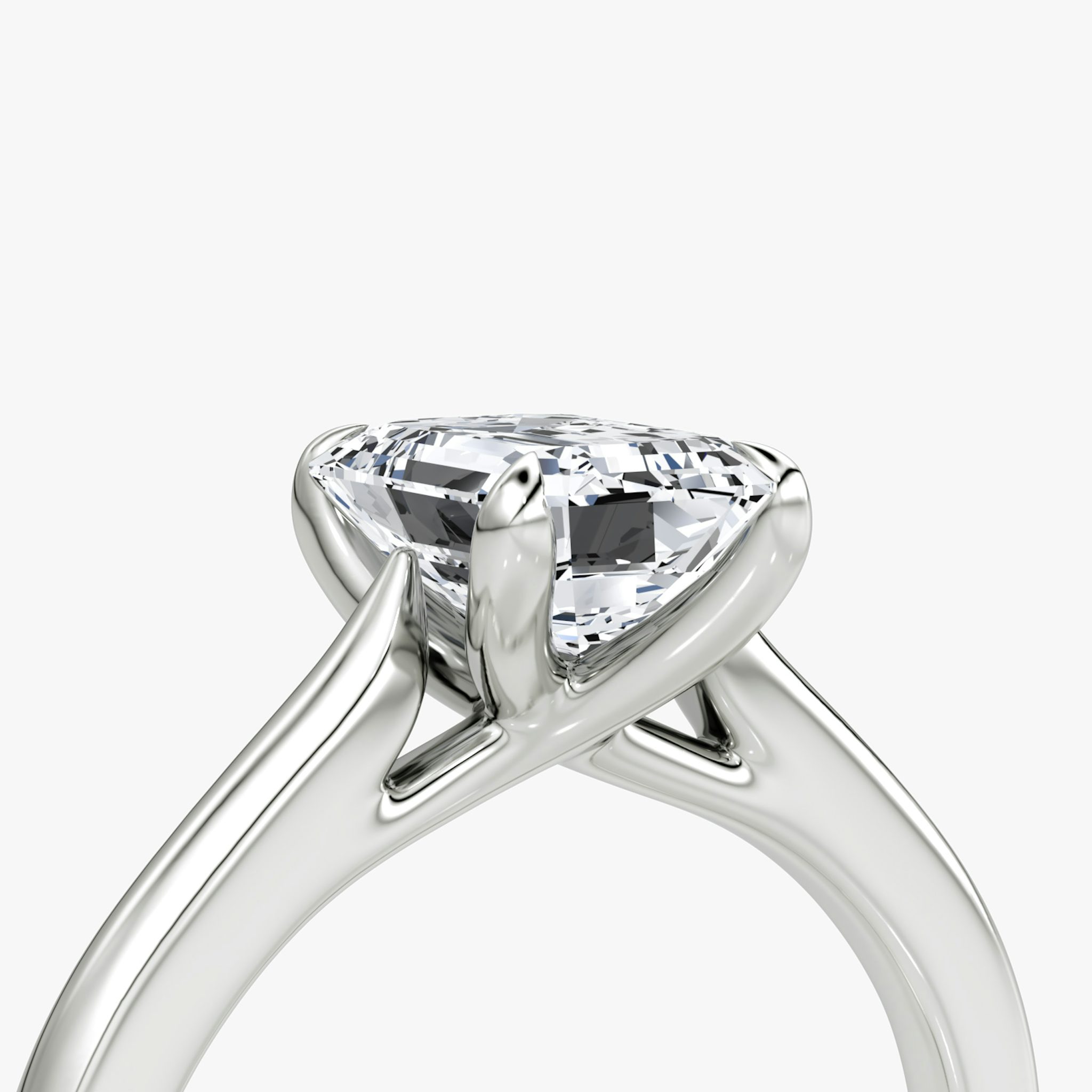 The Trellis Cathedral | Emerald | 18k | White Gold | bandAccent: Plain | diamondOrientation: vertical | caratWeight: other
