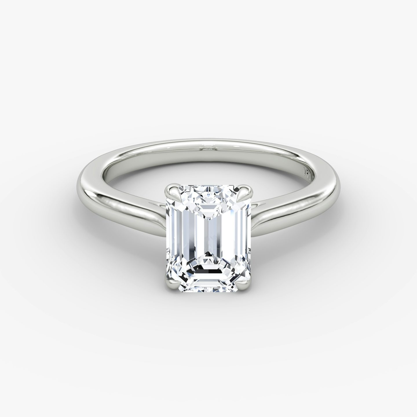 The Trellis Cathedral | Emerald | 18k | White Gold | bandAccent: Plain | diamondOrientation: vertical | caratWeight: other