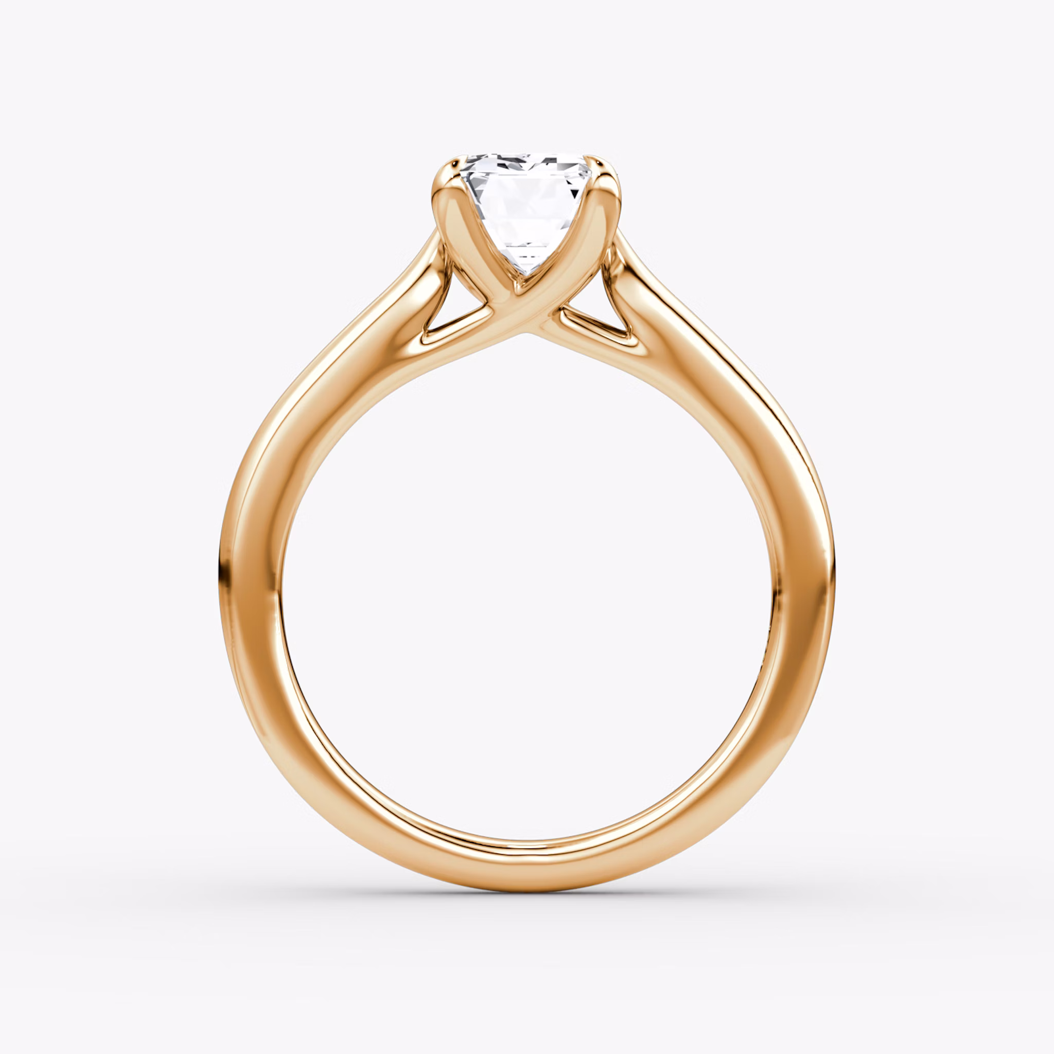 The Trellis Cathedral | Emerald | 14k | Rose Gold | bandAccent: Plain | diamondOrientation: vertical | caratWeight: other