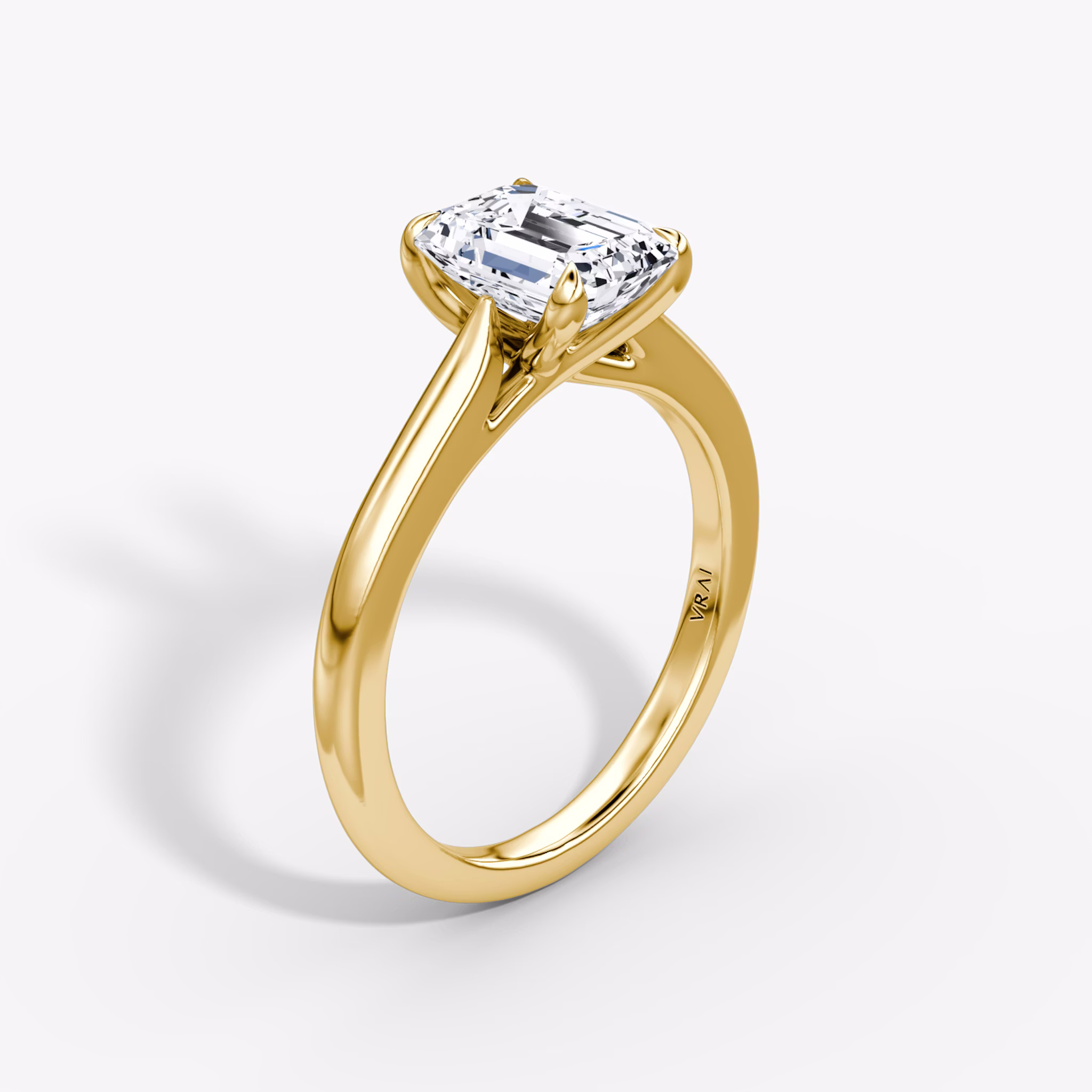 The Trellis Cathedral | Emerald | 18k | Yellow Gold | bandAccent: Plain | diamondOrientation: vertical | caratWeight: other