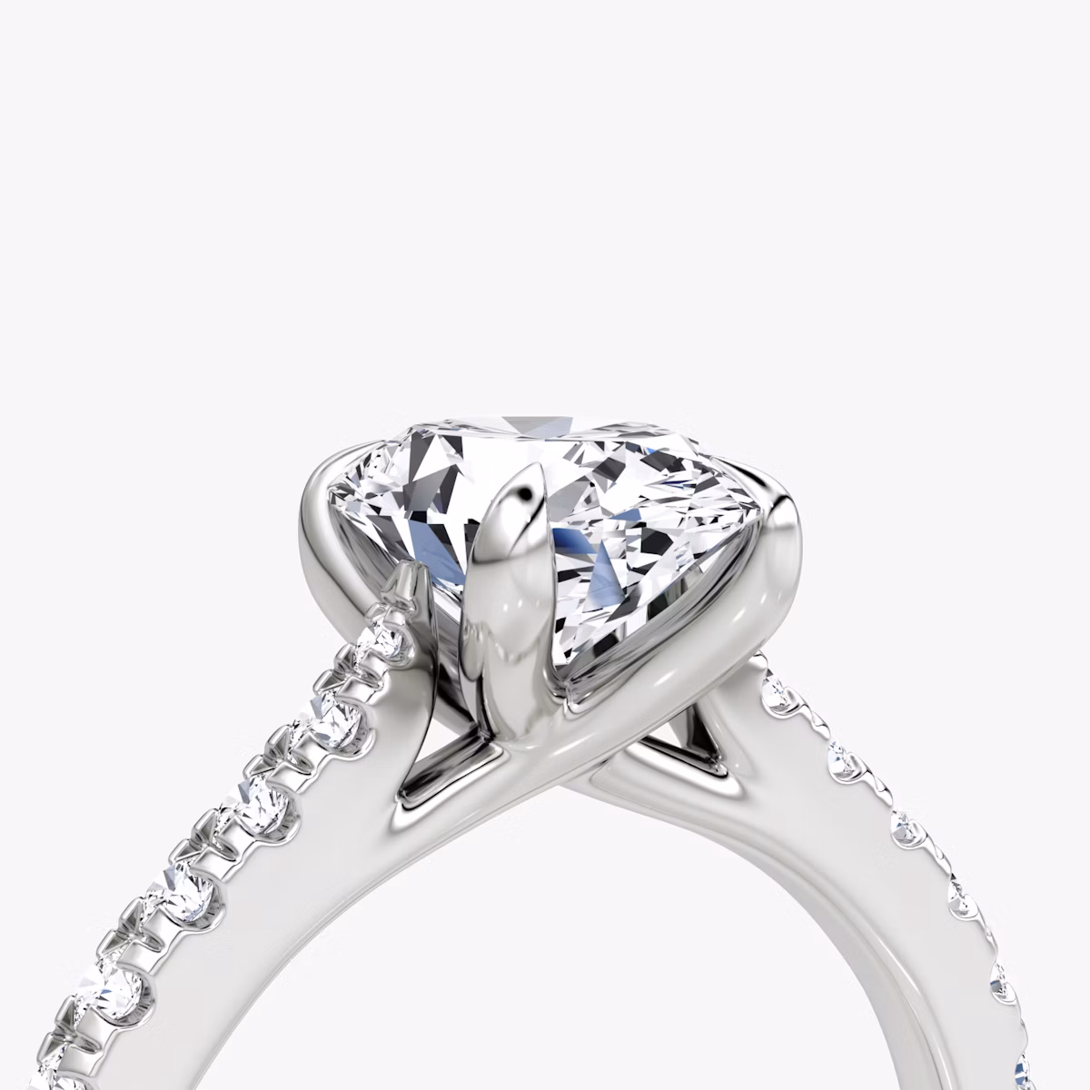 The Trellis Cathedral | Oval | Platinum | bandAccent: Pavé | diamondOrientation: vertical | caratWeight: other