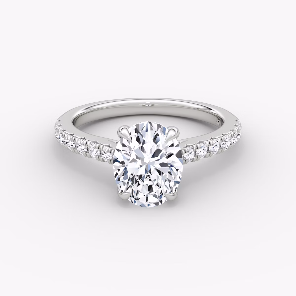 The Trellis Cathedral | Oval | Platinum | bandAccent: Pavé | diamondOrientation: vertical | caratWeight: other