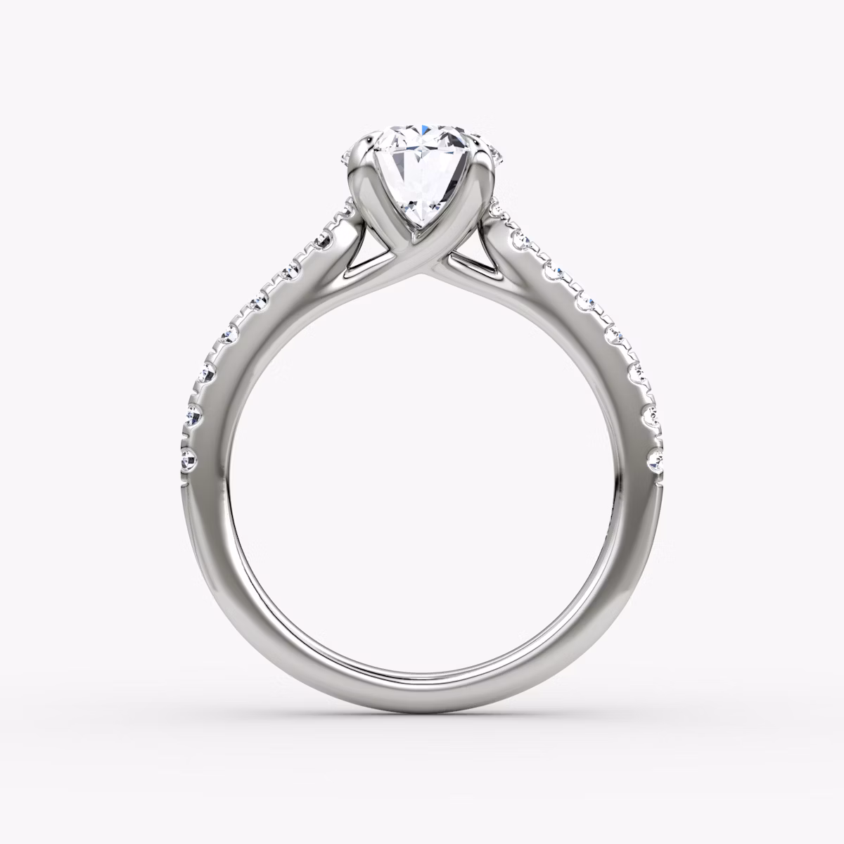The Trellis Cathedral | Oval | Platinum | bandAccent: Pavé | diamondOrientation: vertical | caratWeight: other