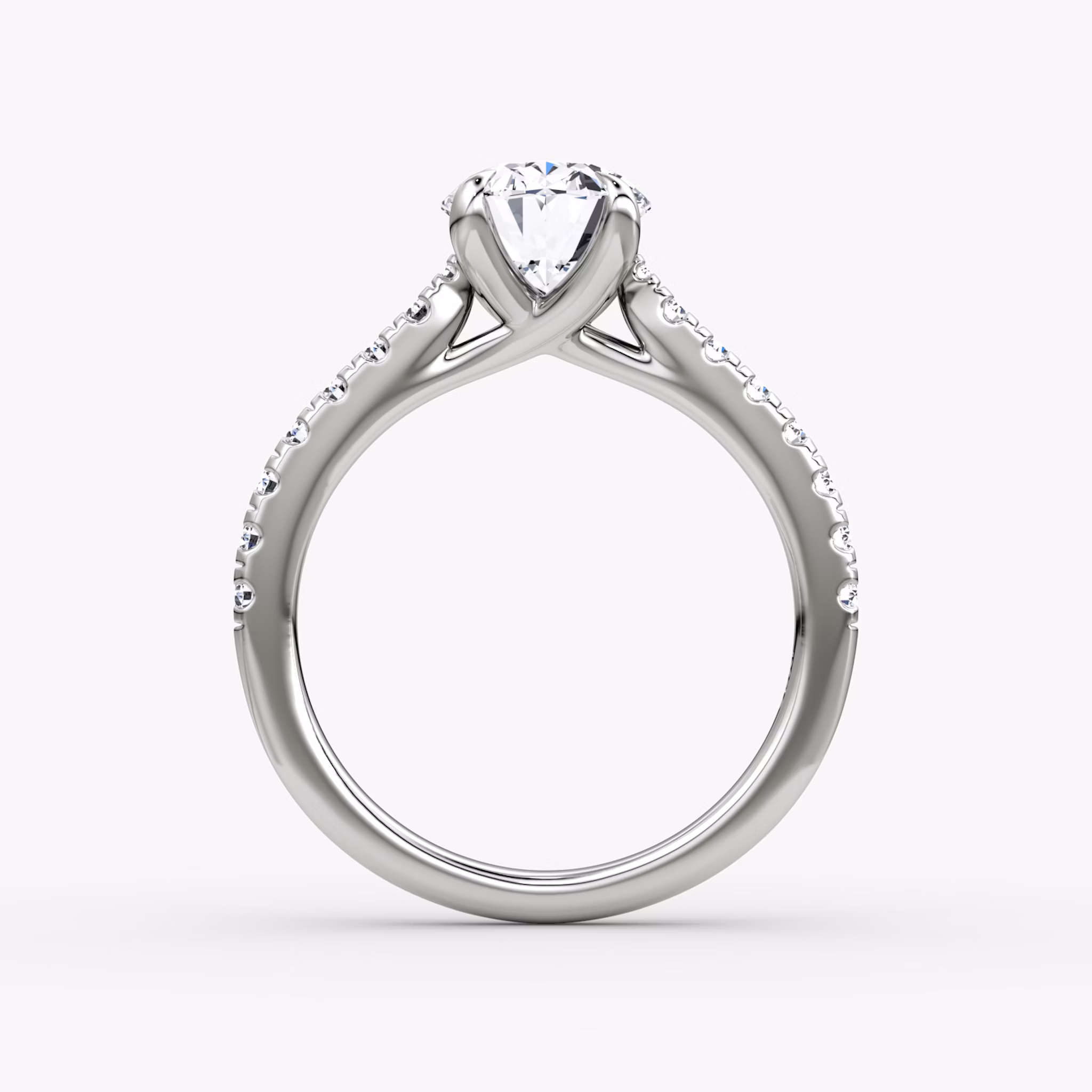 The Trellis Cathedral | Oval | 18k | White Gold | bandAccent: Pavé | diamondOrientation: vertical | caratWeight: other
