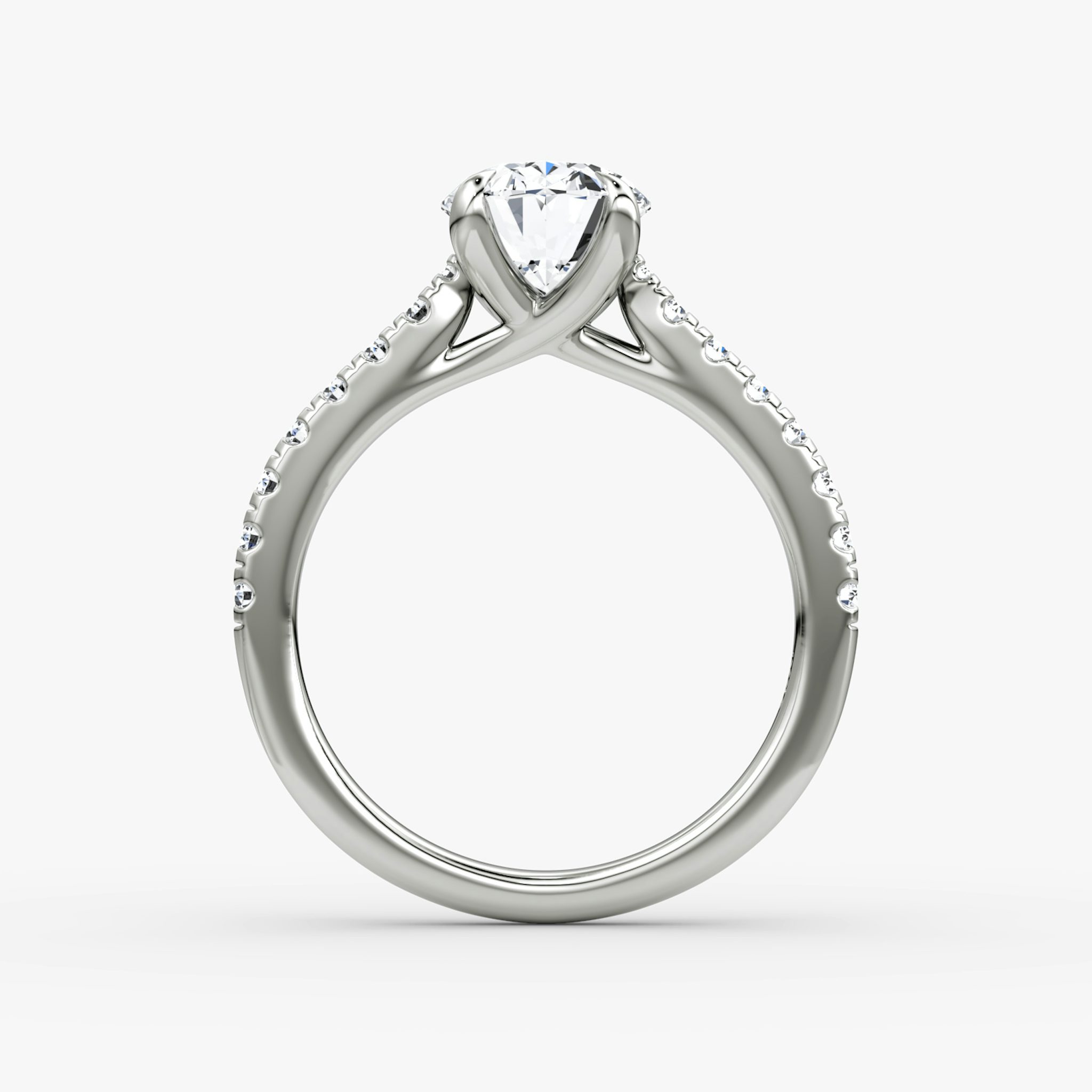 The Trellis Cathedral | Oval | 18k | White Gold | bandAccent: Pavé | diamondOrientation: vertical | caratWeight: other