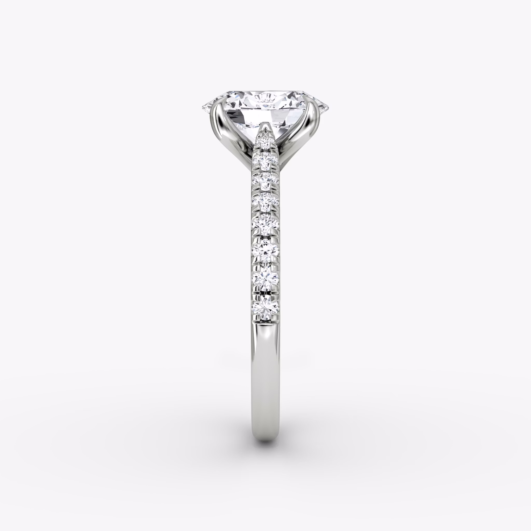 The Trellis Cathedral | Oval | 18k | White Gold | bandAccent: Pavé | diamondOrientation: vertical | caratWeight: other