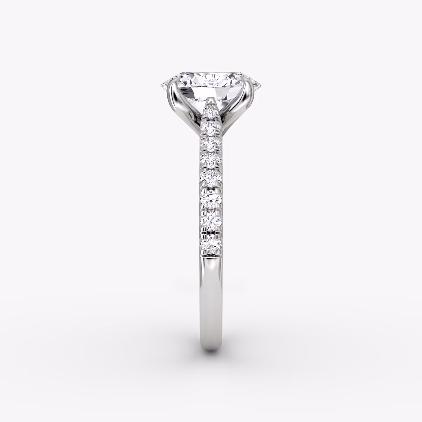 The Trellis Cathedral | Oval | 18k | White Gold | bandAccent: Pavé | diamondOrientation: vertical | caratWeight: other