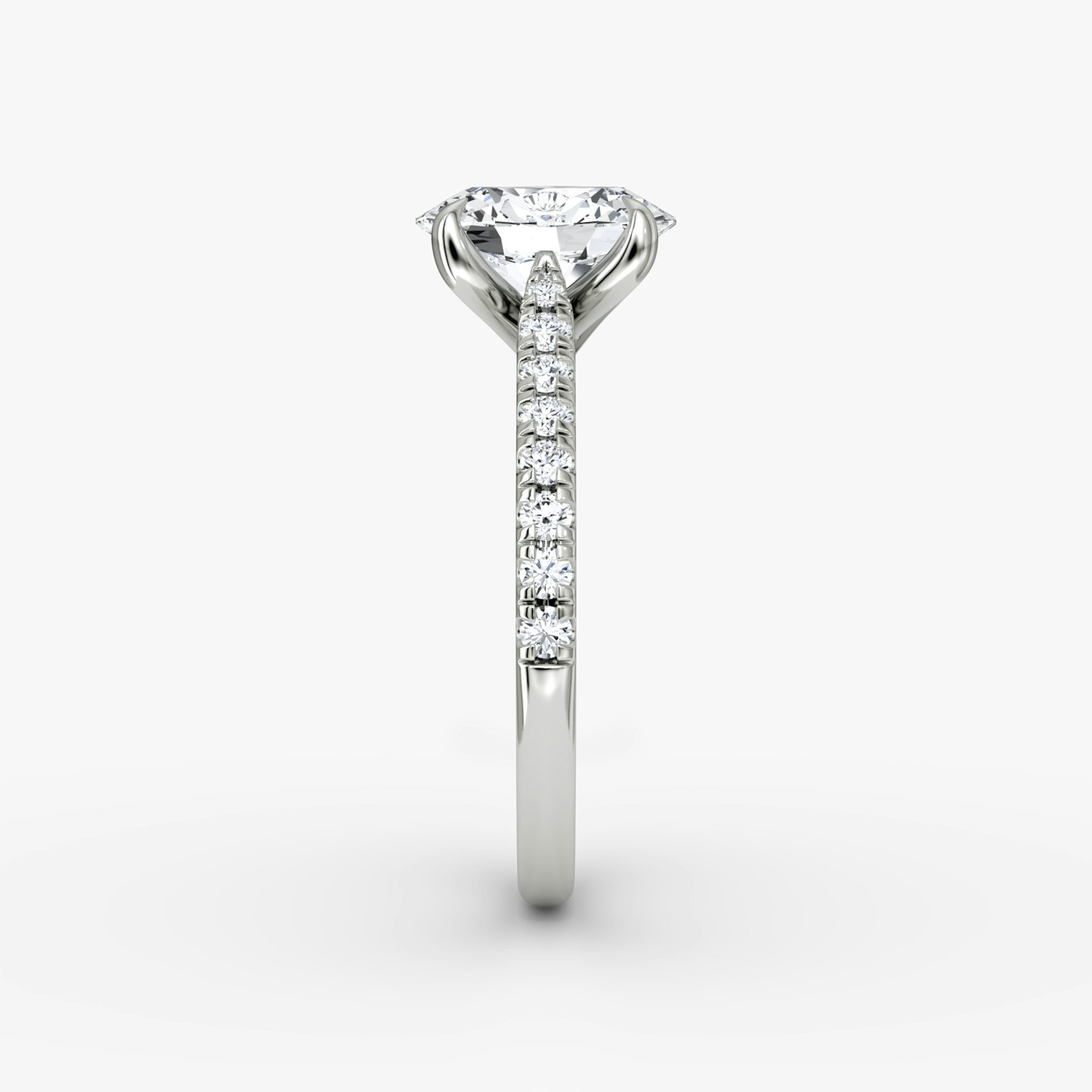 The Trellis Cathedral | Oval | 18k | White Gold | bandAccent: Pavé | diamondOrientation: vertical | caratWeight: other