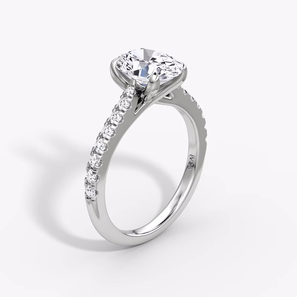 The Trellis Cathedral | Oval | Platinum | bandAccent: Pavé | diamondOrientation: vertical | caratWeight: other