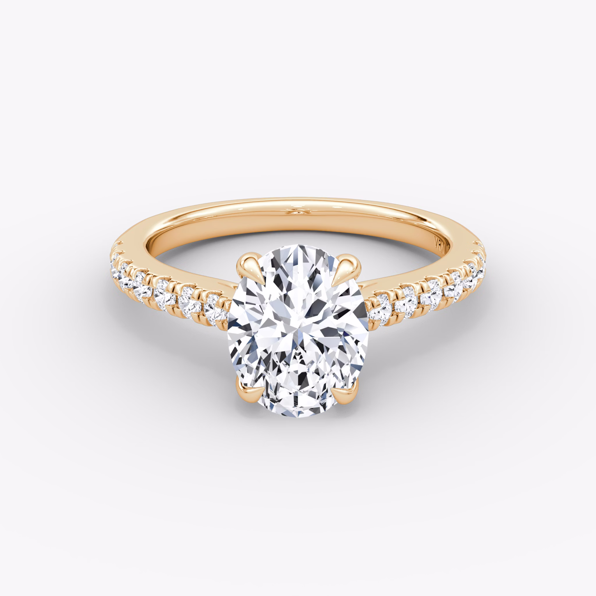 The Trellis Cathedral | Oval | 14k | Rose Gold | bandAccent: Pavé | diamondOrientation: vertical | caratWeight: other