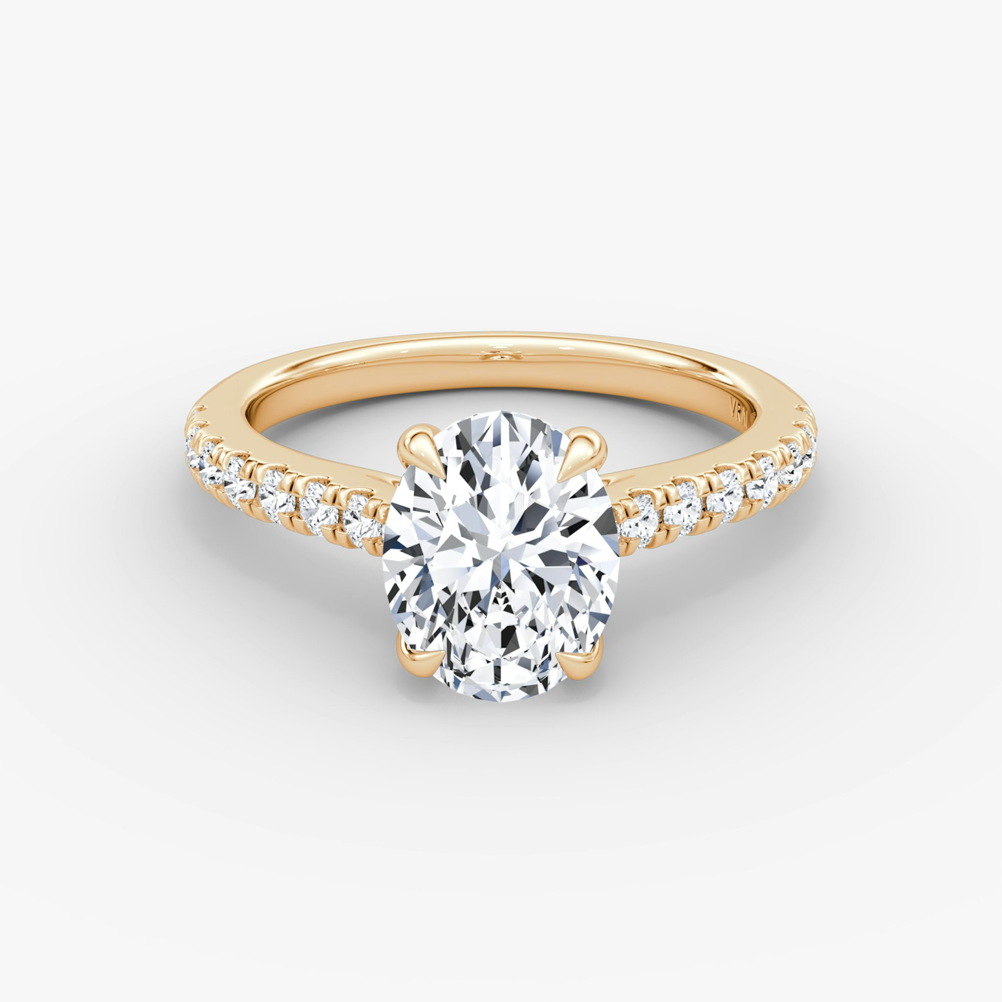 The Trellis Cathedral | Oval | 14k | Rose Gold | bandAccent: Pavé | diamondOrientation: vertical | caratWeight: other