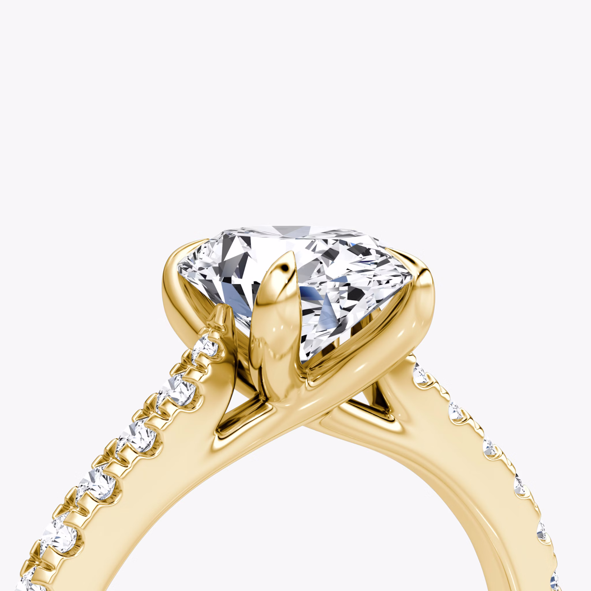 The Trellis Cathedral | Oval | 18k | Yellow Gold | bandAccent: Pavé | diamondOrientation: vertical | caratWeight: other